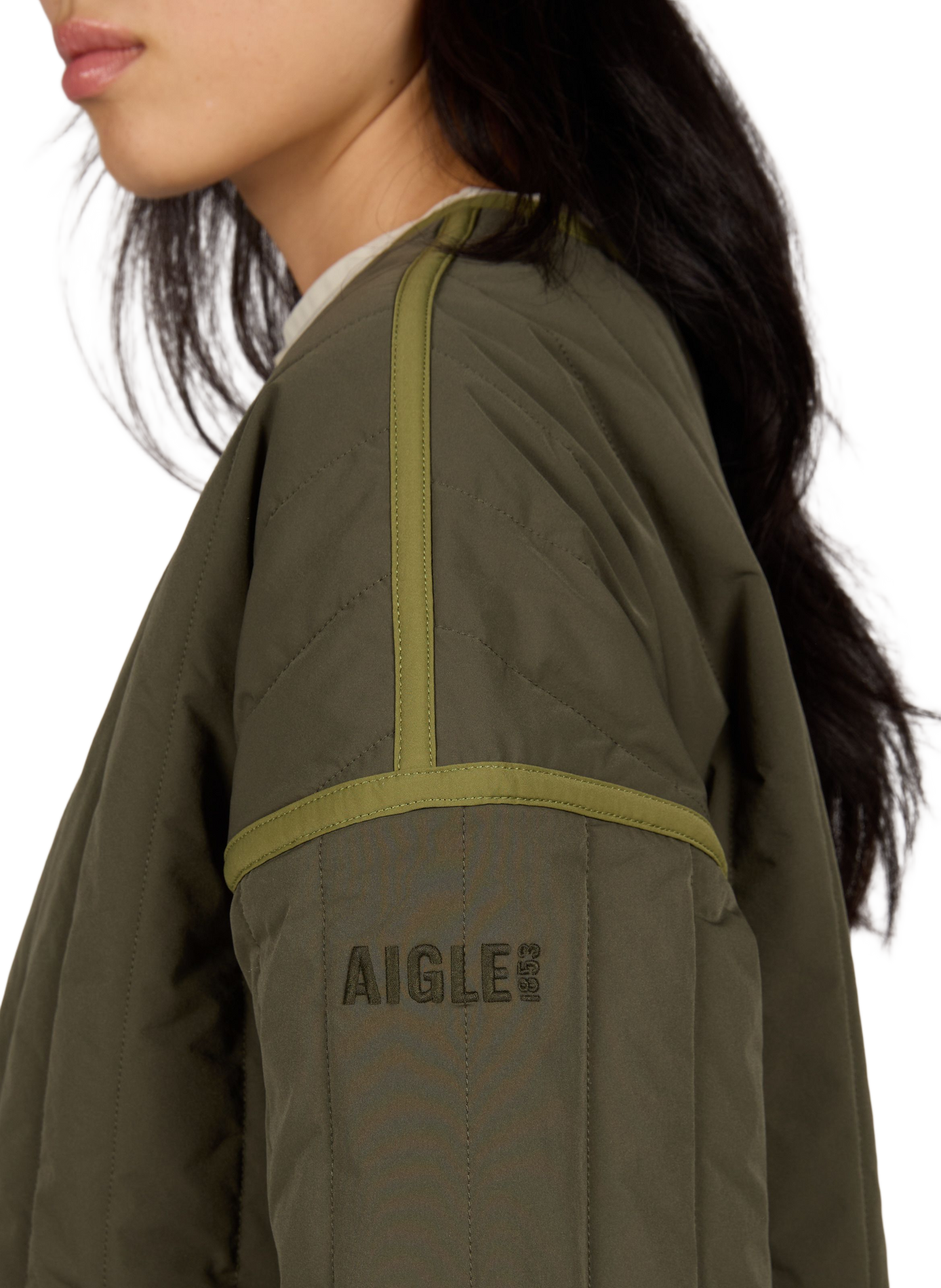 Quilted long sleeve jacket AIGLE Khaki
