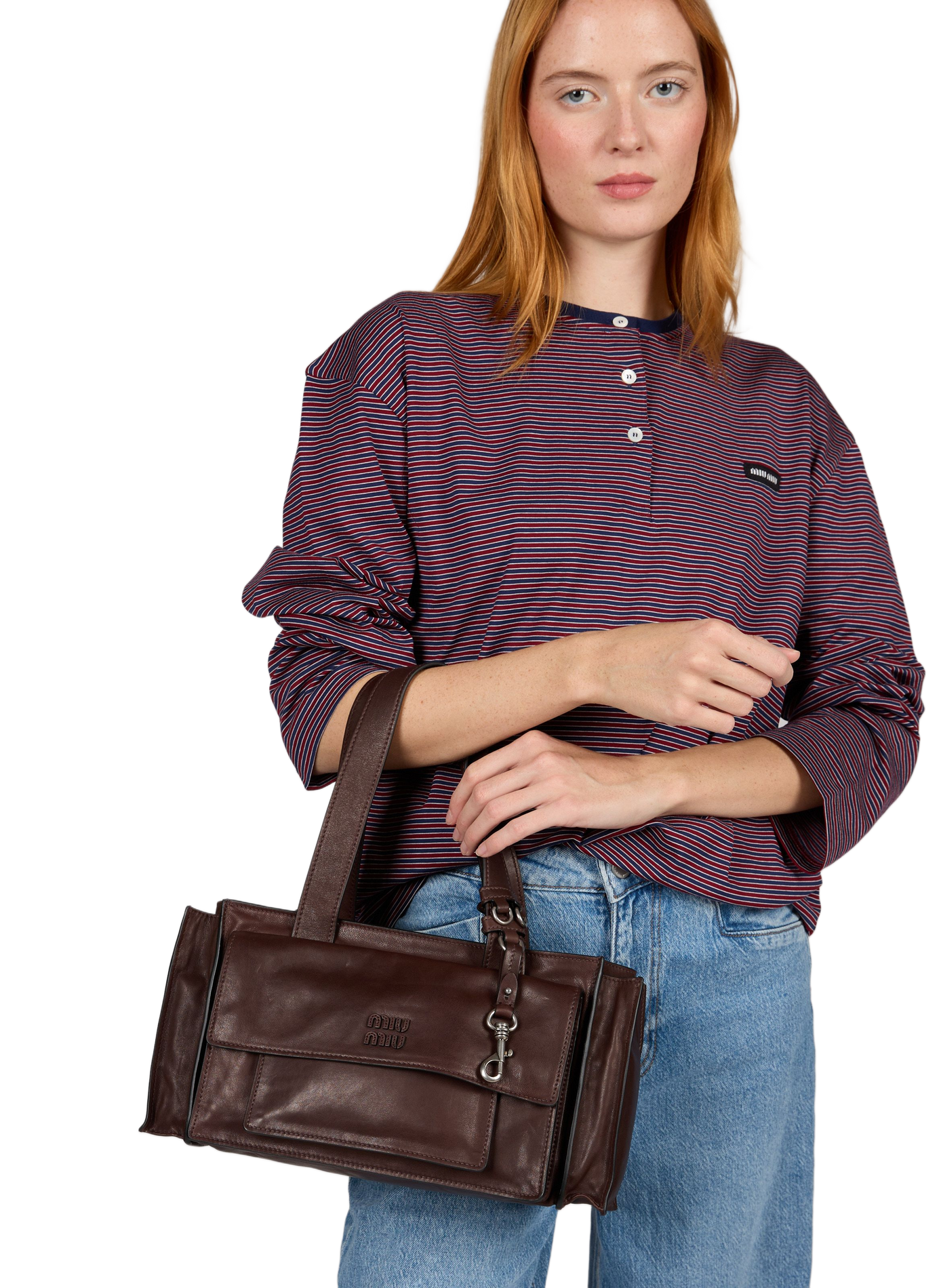 Utilitytas van leer MIU MIU Bruin