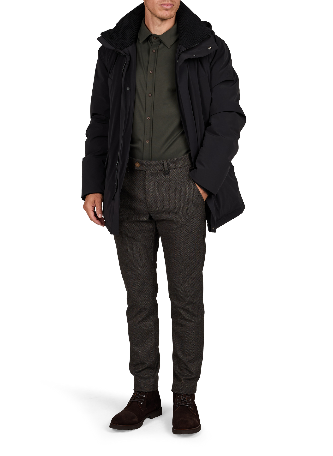 High-Neck Coat STRELLSON Black