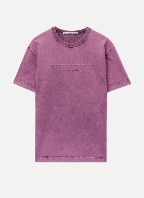 Übergroßes Baumwoll-T-Shirt PinkALEXANDER WANG 