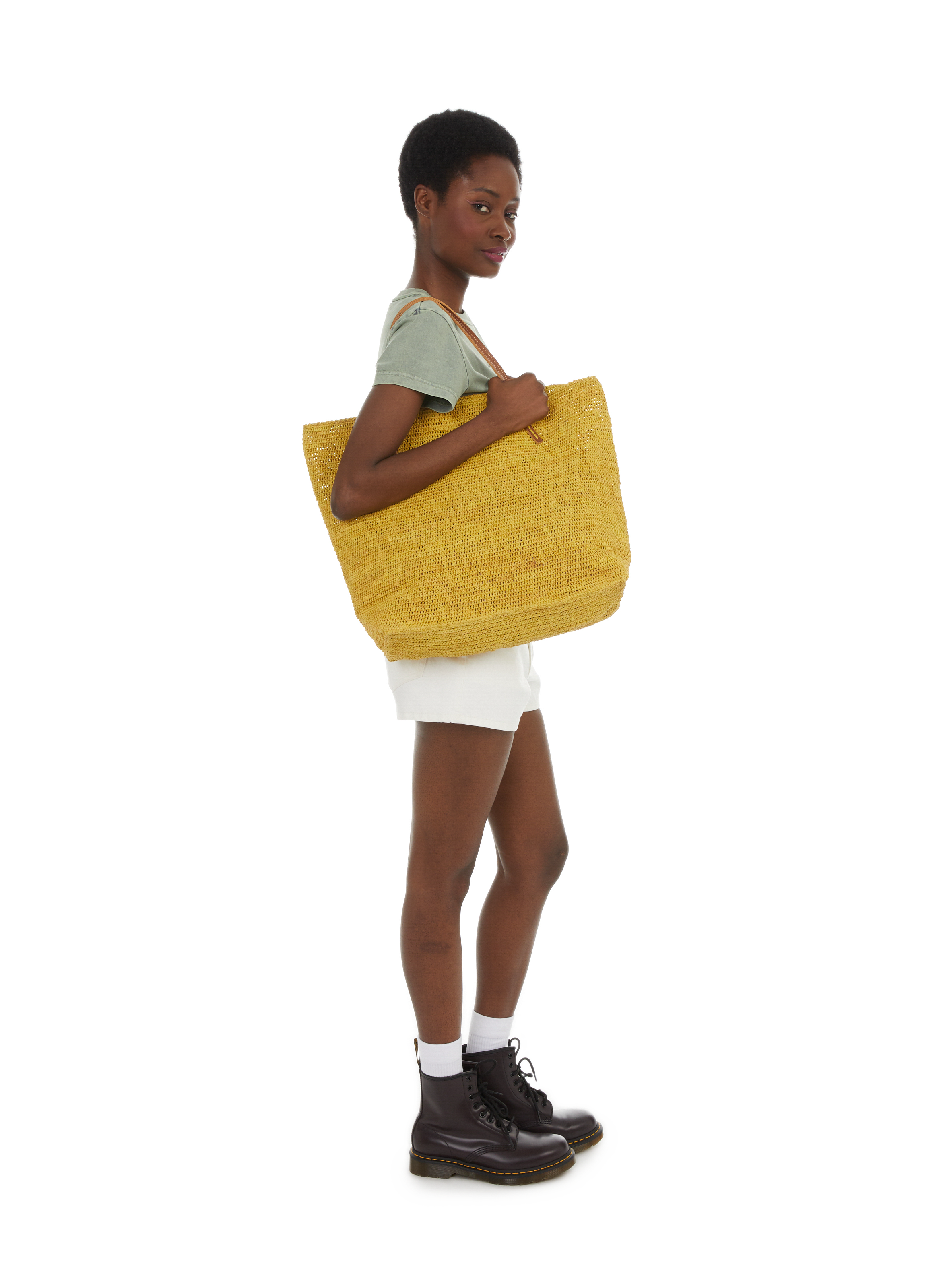 Panier en raphia SANS-ARCIDET Jaune