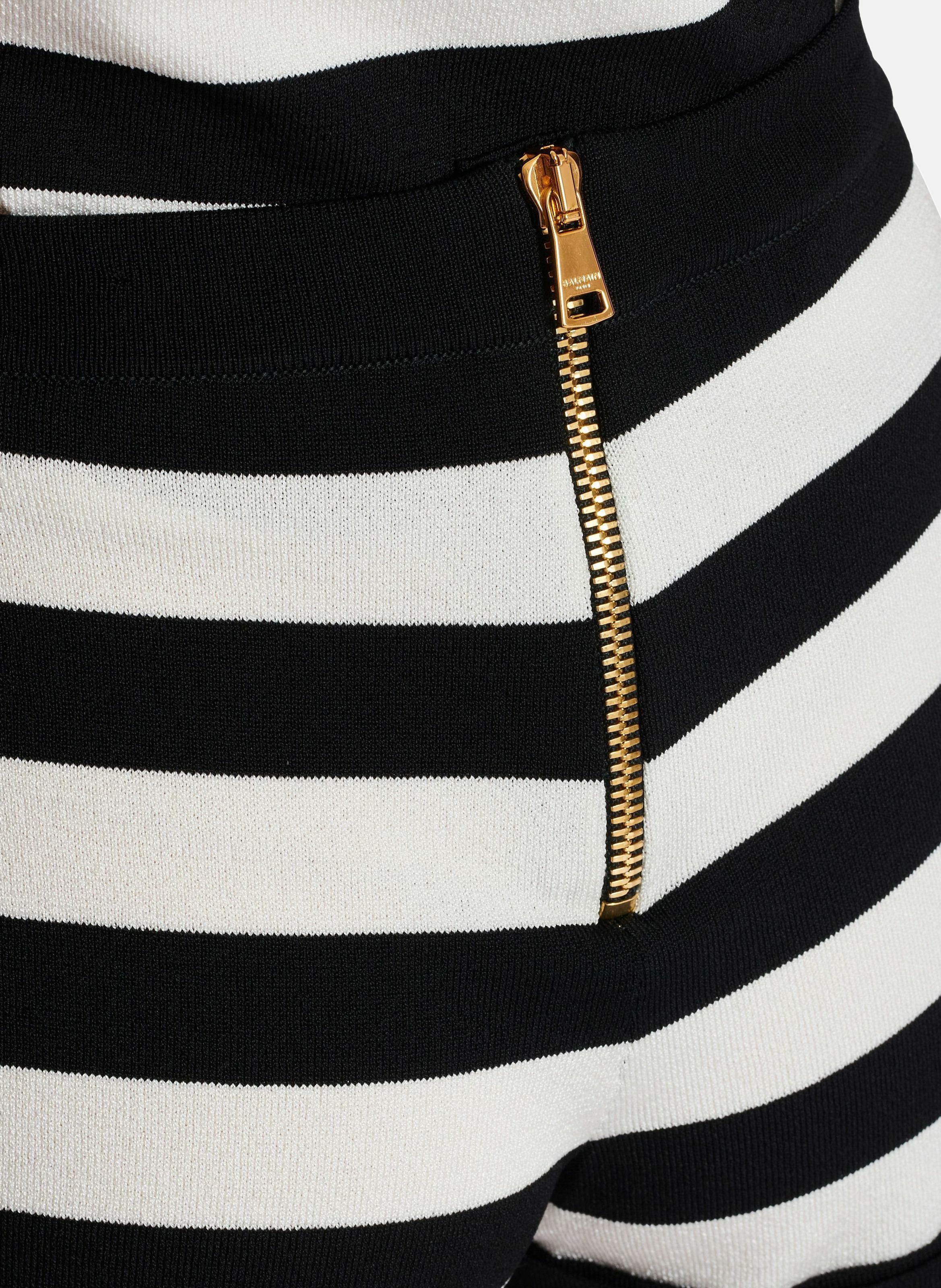 Short en maille motif marinière BALMAIN Noir