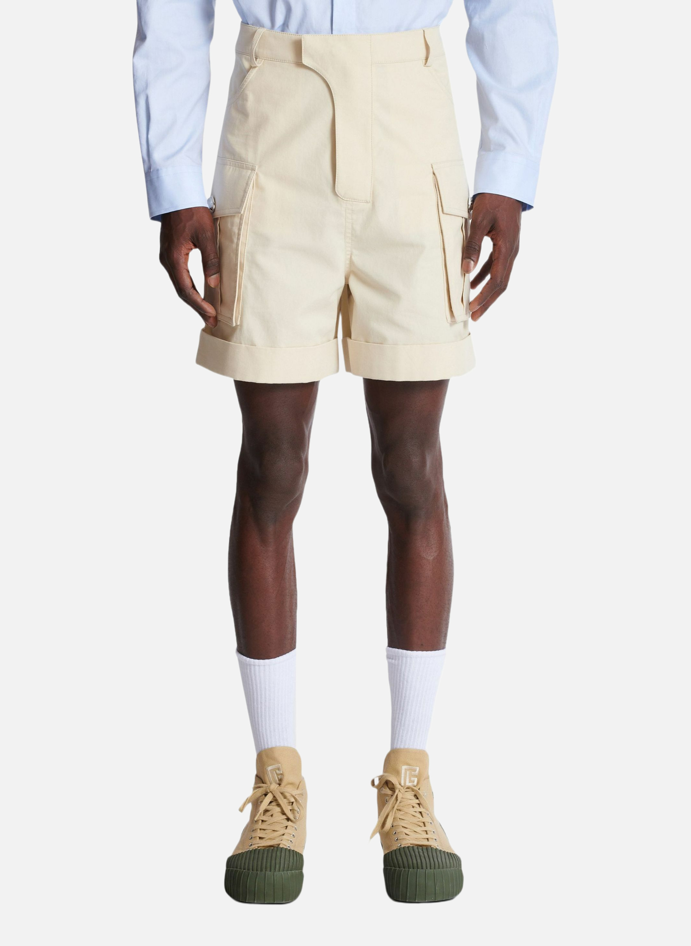 Bermuda cargo en coton BALMAIN Beige