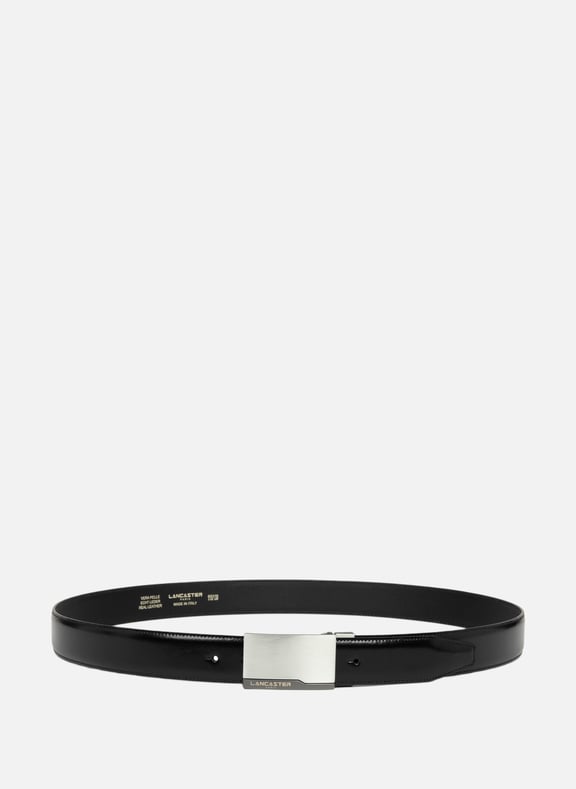 Belt - Ceinture Cuir Lisse Homme Black by LANCASTER LANCASTER Belt - Ceinture Cuir Lisse Homme Black