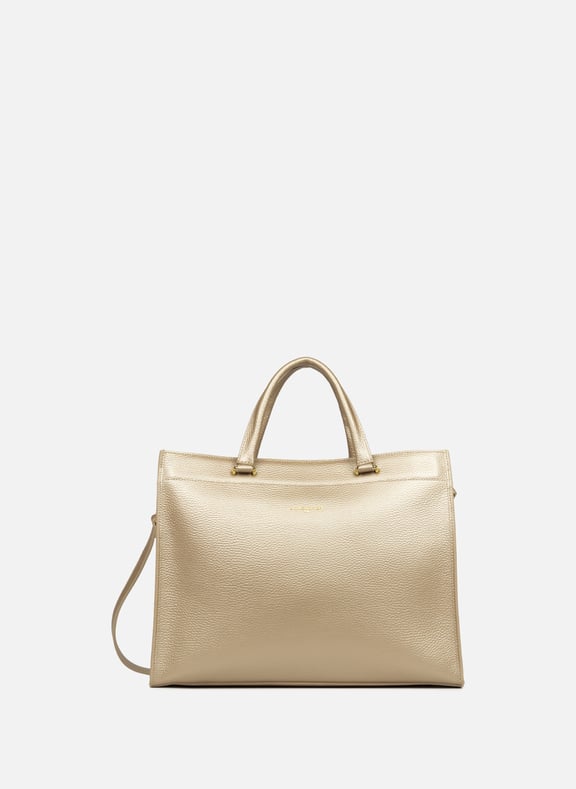 Grand sac cabas épaule - foulonné double Doré by LANCASTER LANCASTER Grand sac cabas épaule - foulonné double Doré