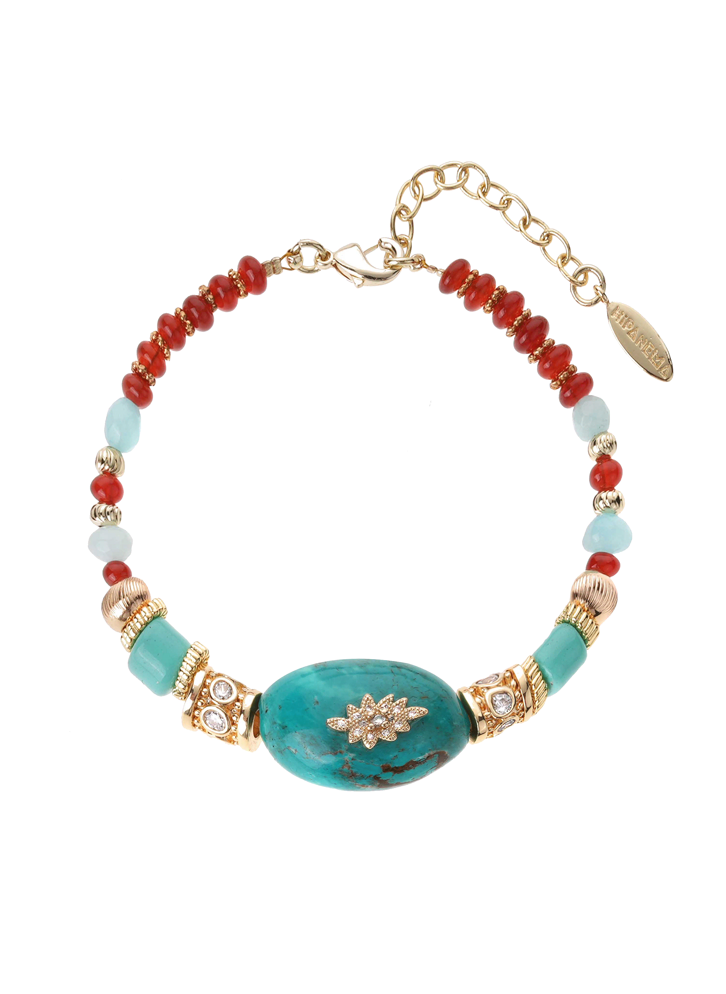 Bracelet réglable de perles tajar HIPANEMA Bleu