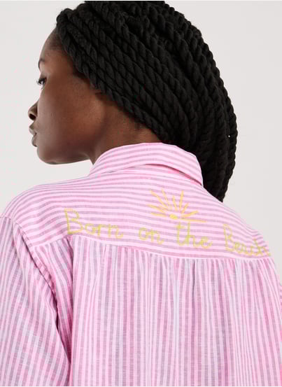 Striped linen and cotton shirt BANANA MOON Striped linen and cotton shirt BANANA MOON