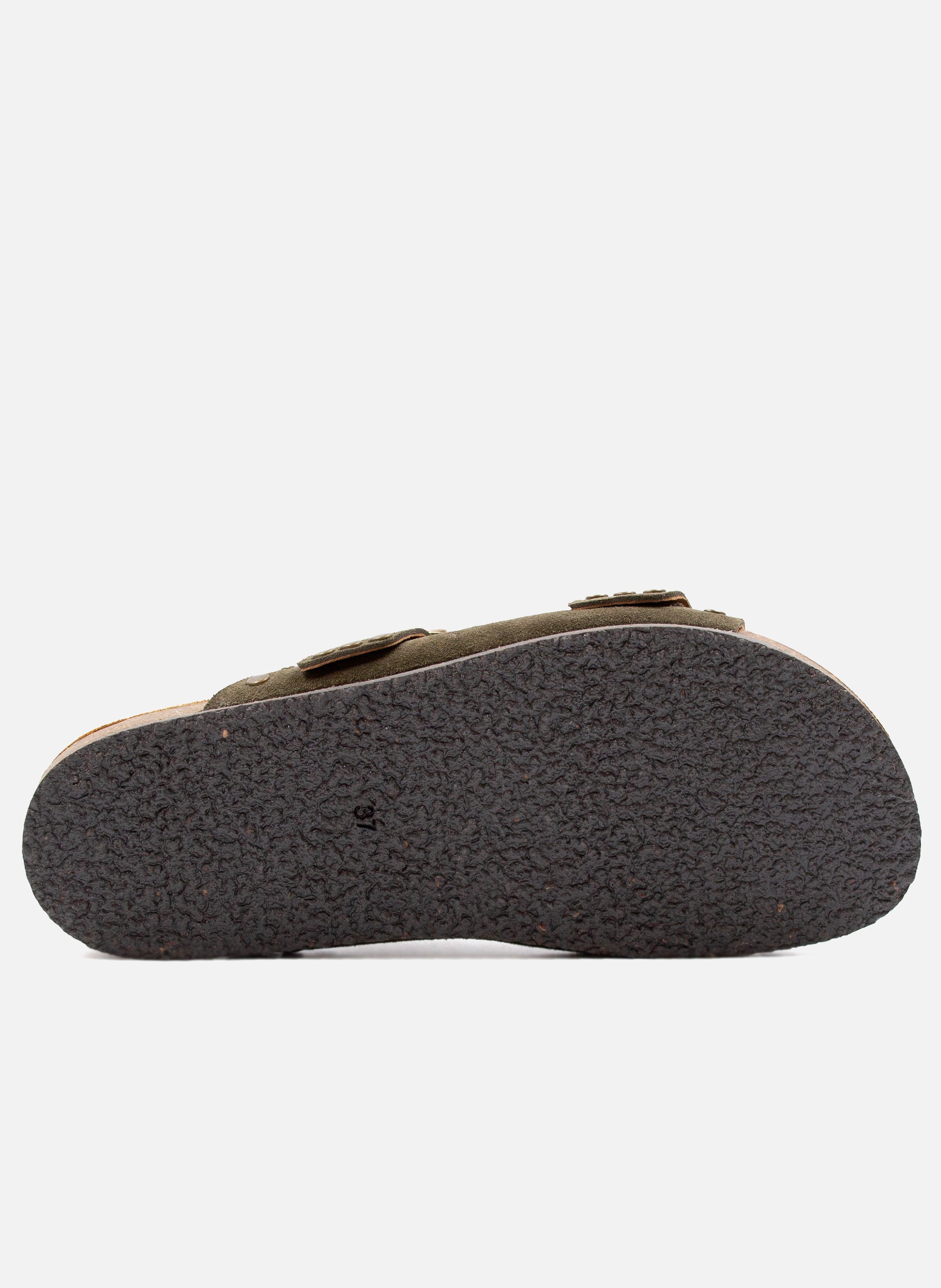 Mules liège clous cuir daim JULES & JENN Vert