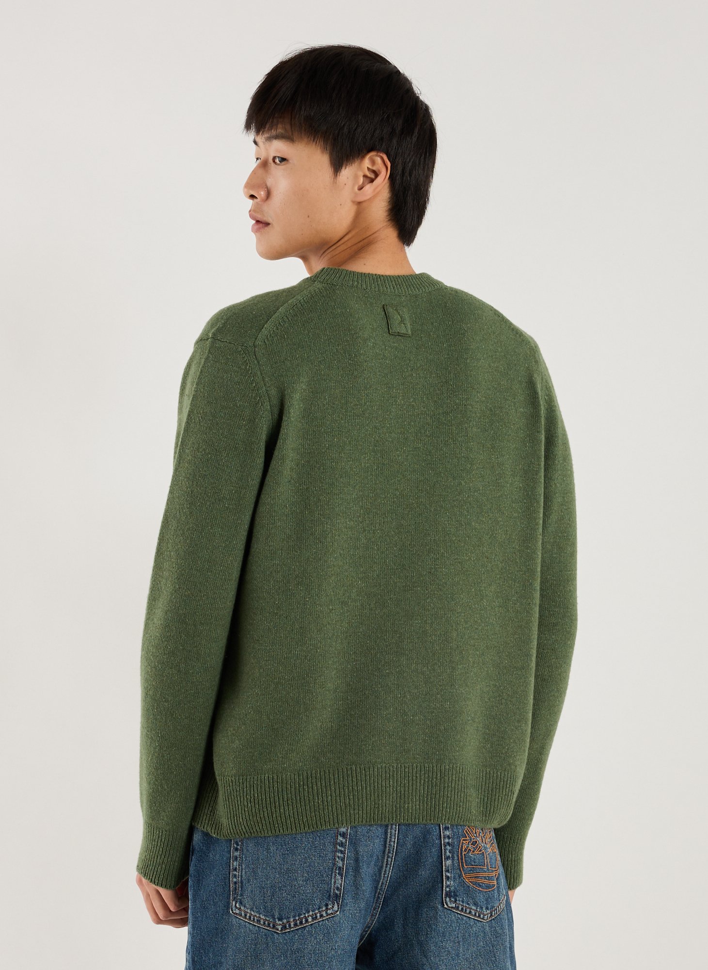 Oversized round neck sweater in blended wool AIGLE Green