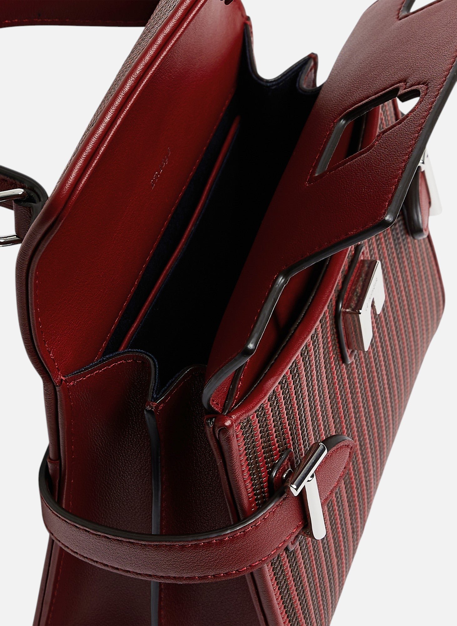 Petit sac à main double rabat emilie en cuir tressé LE TANNEUR Rouge