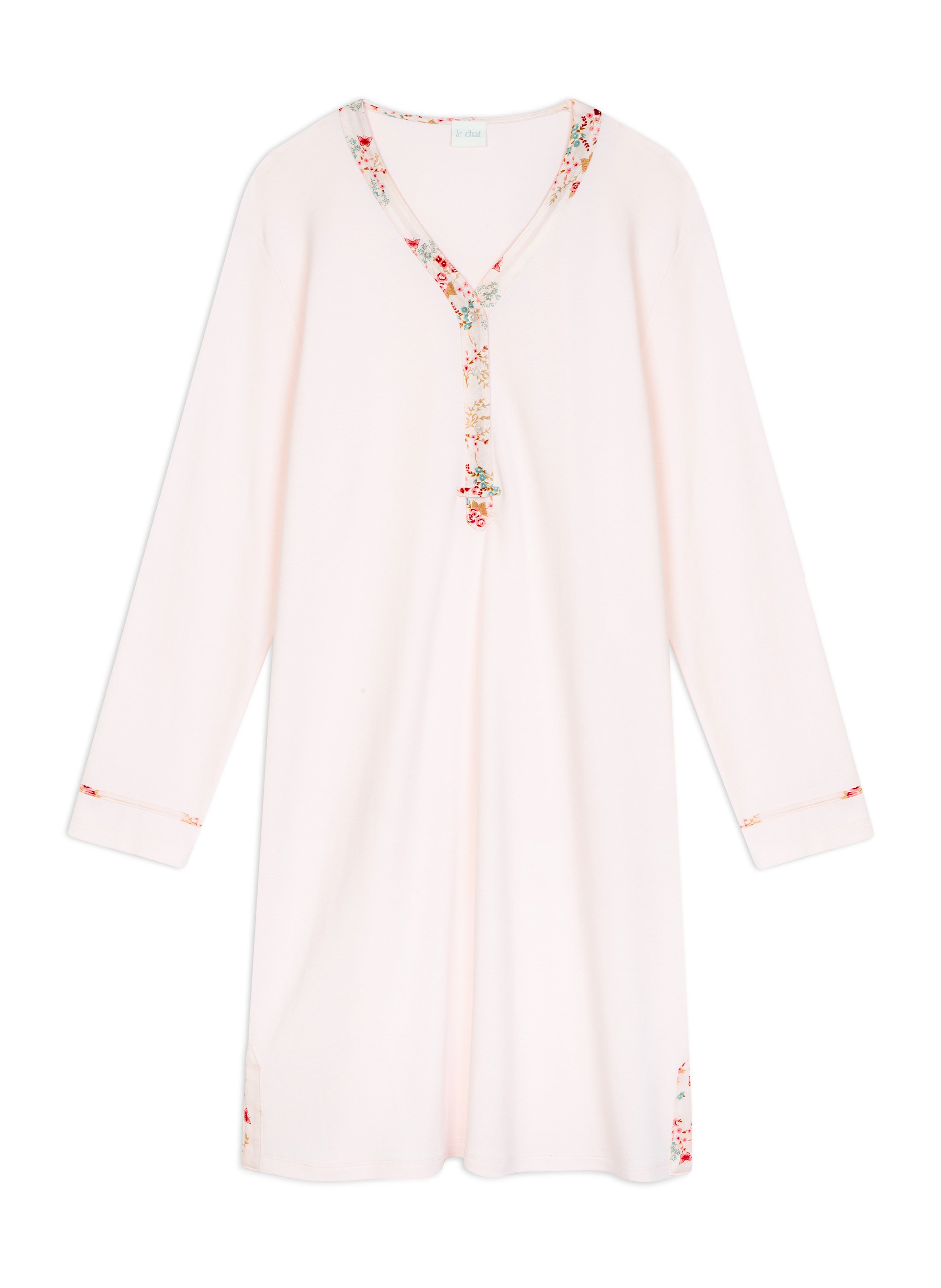 Chemise de nuit en coton georgia 101 LE CHAT Rose