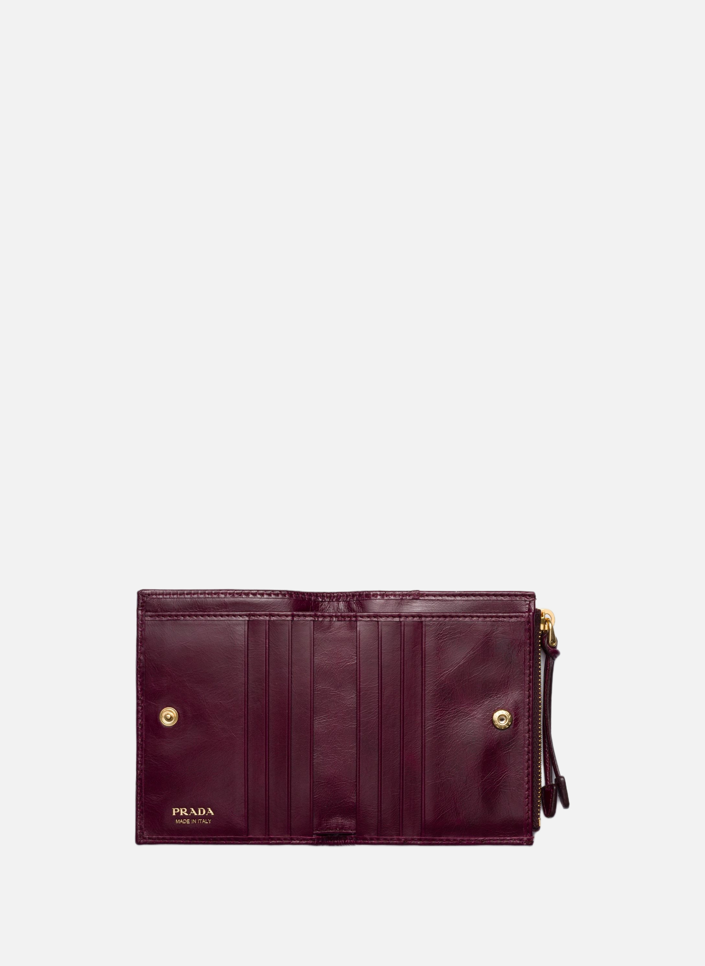 Petit portefeuille en cuir PRADA Rouge