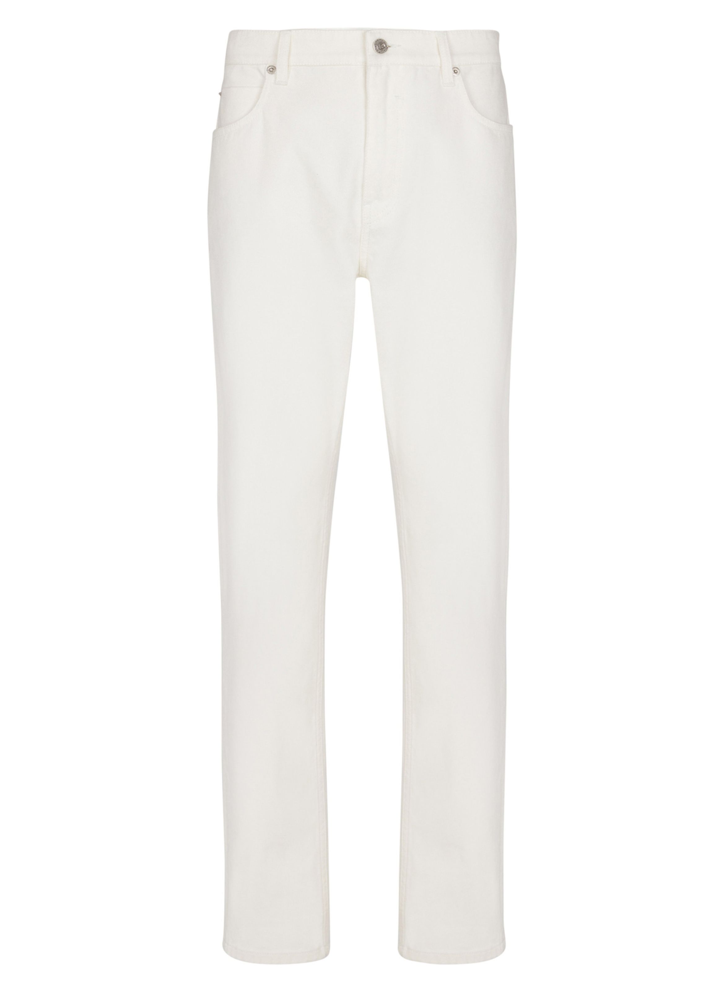 Pantalon droit en denim blanc BALMAIN Blanc