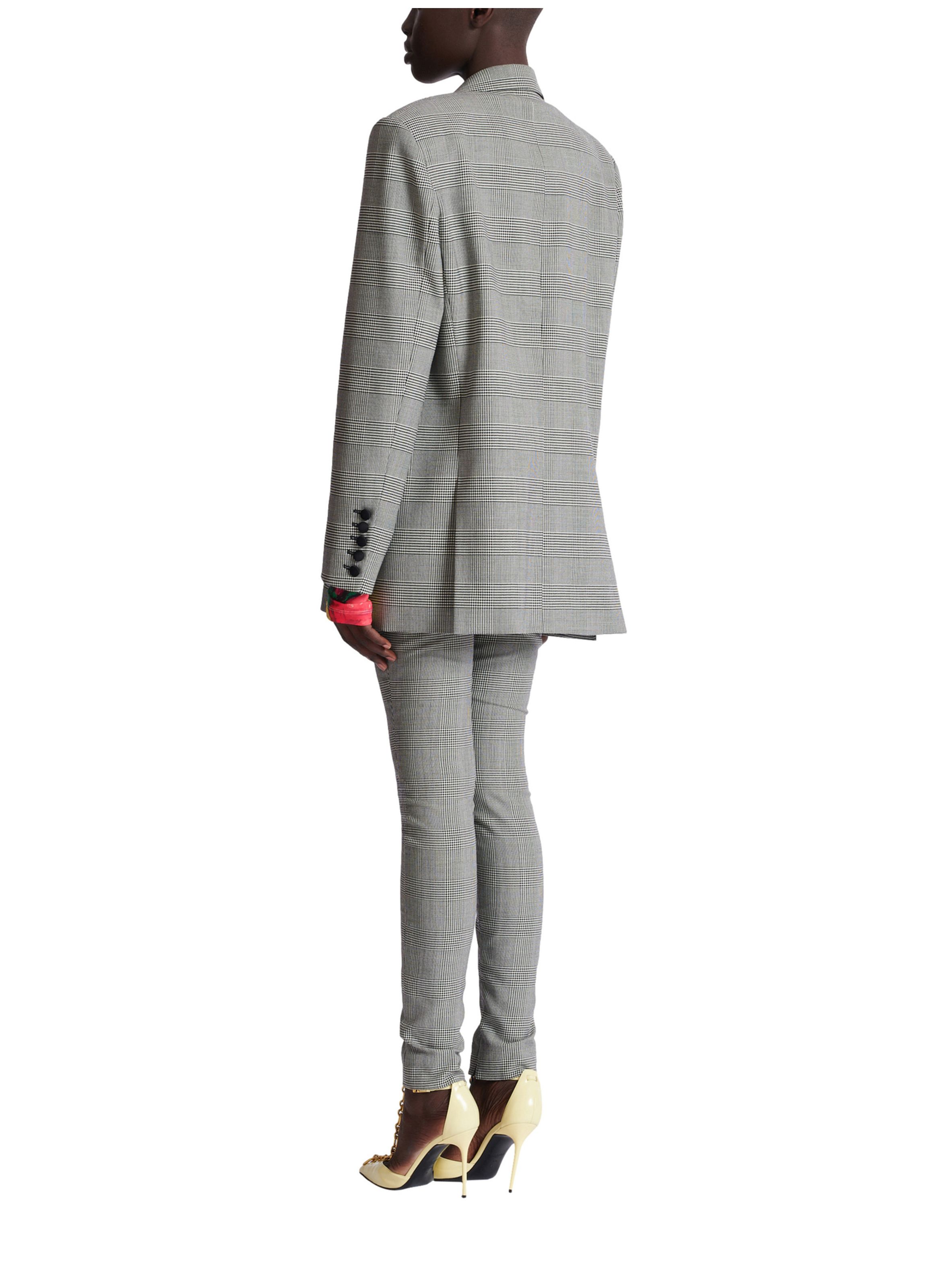 Veste ample en jacquard prince de galles BALMAIN Noir