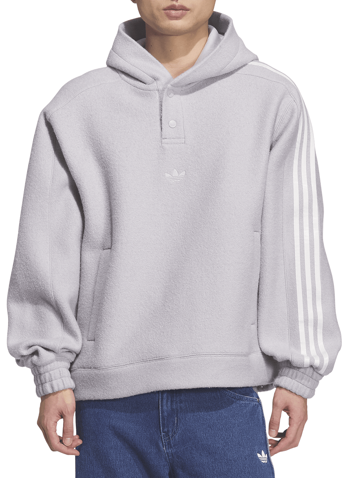 Oversized hoodie with logo embroidery ADIDAS Grey