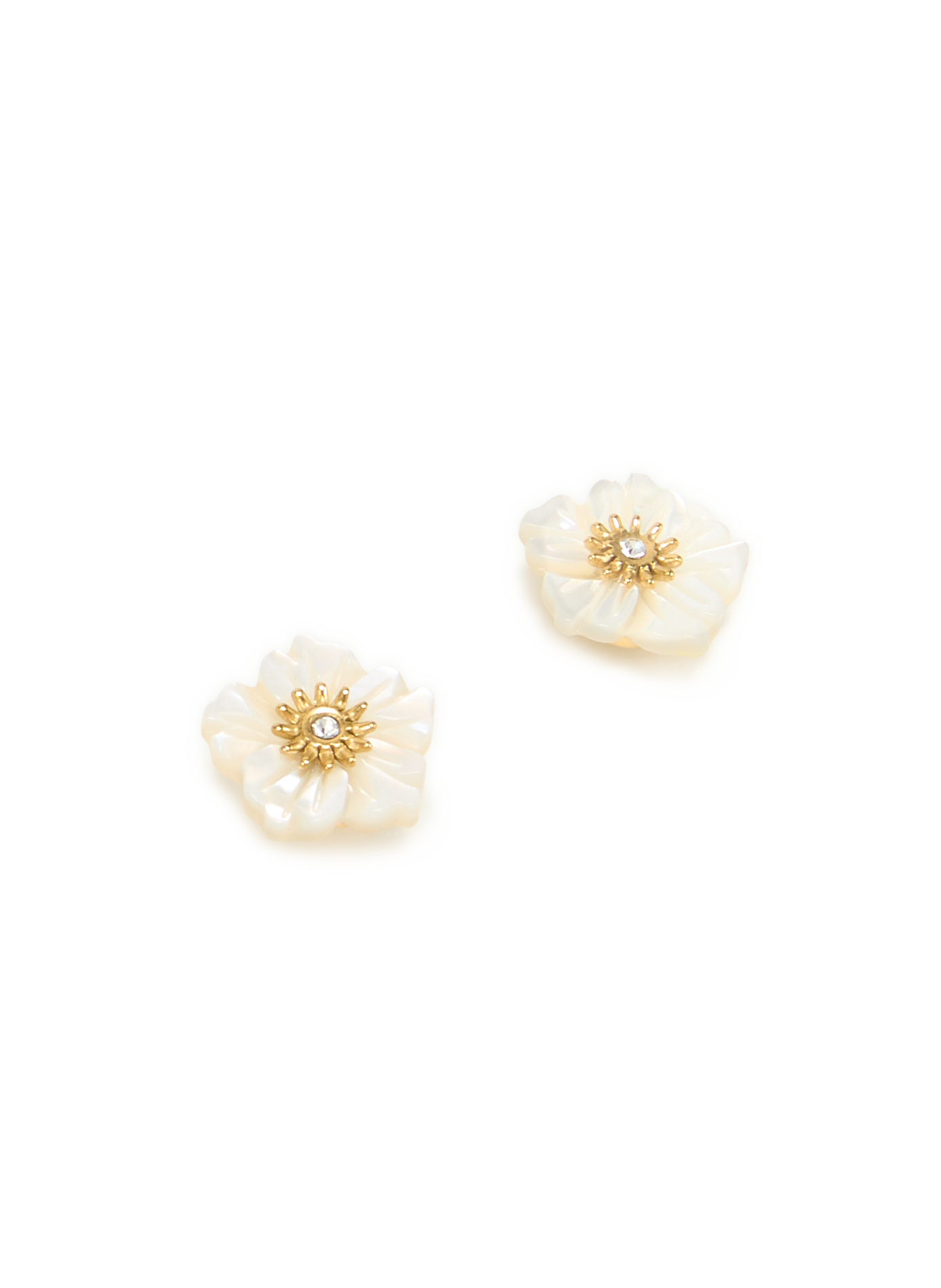 Boucles d'oreilles florales AU PRINTEMPS PARIS Blanc
