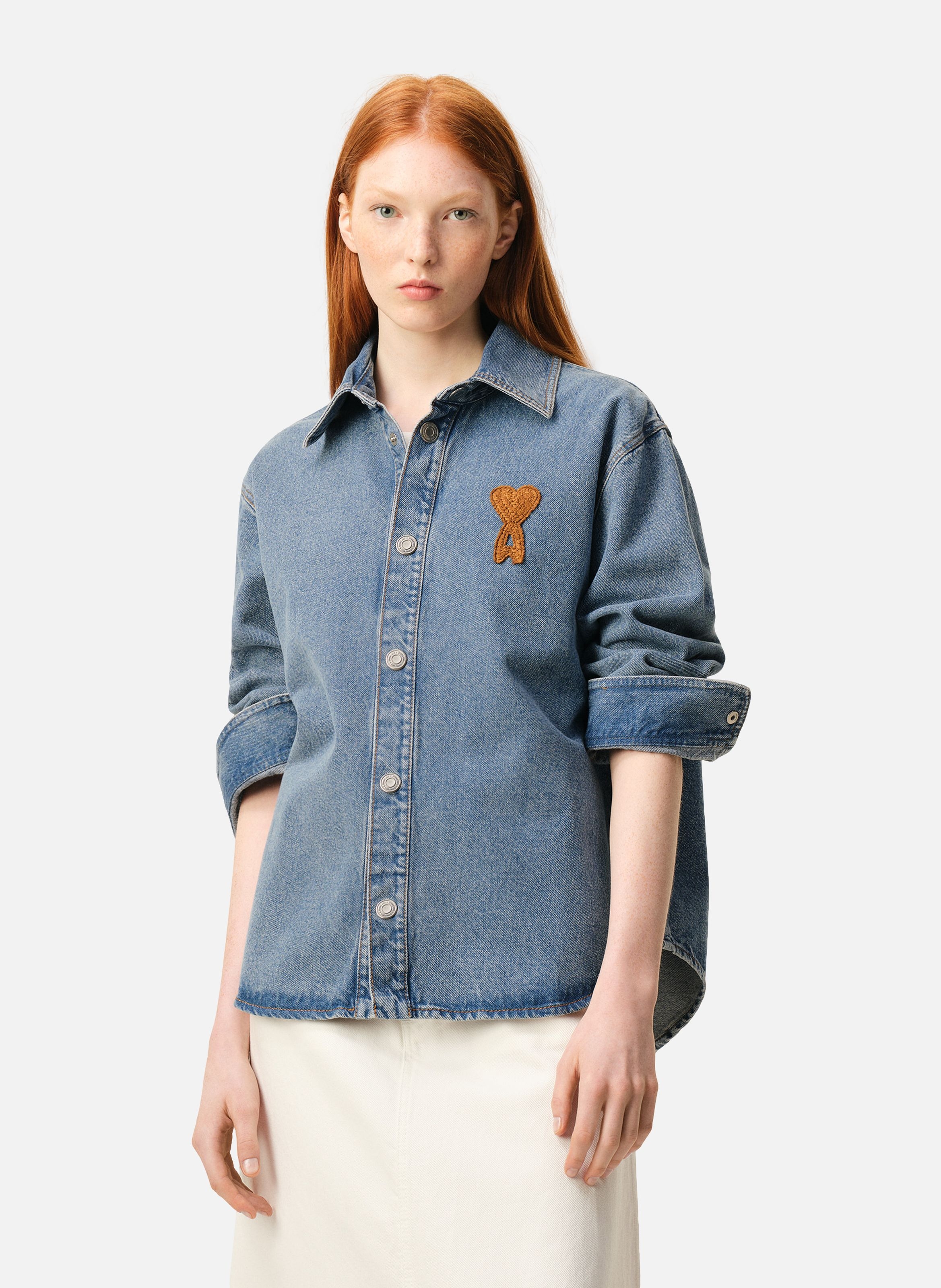 Surchemise ami de coeur en crochet unisexe en coton AMI PARIS Bleu