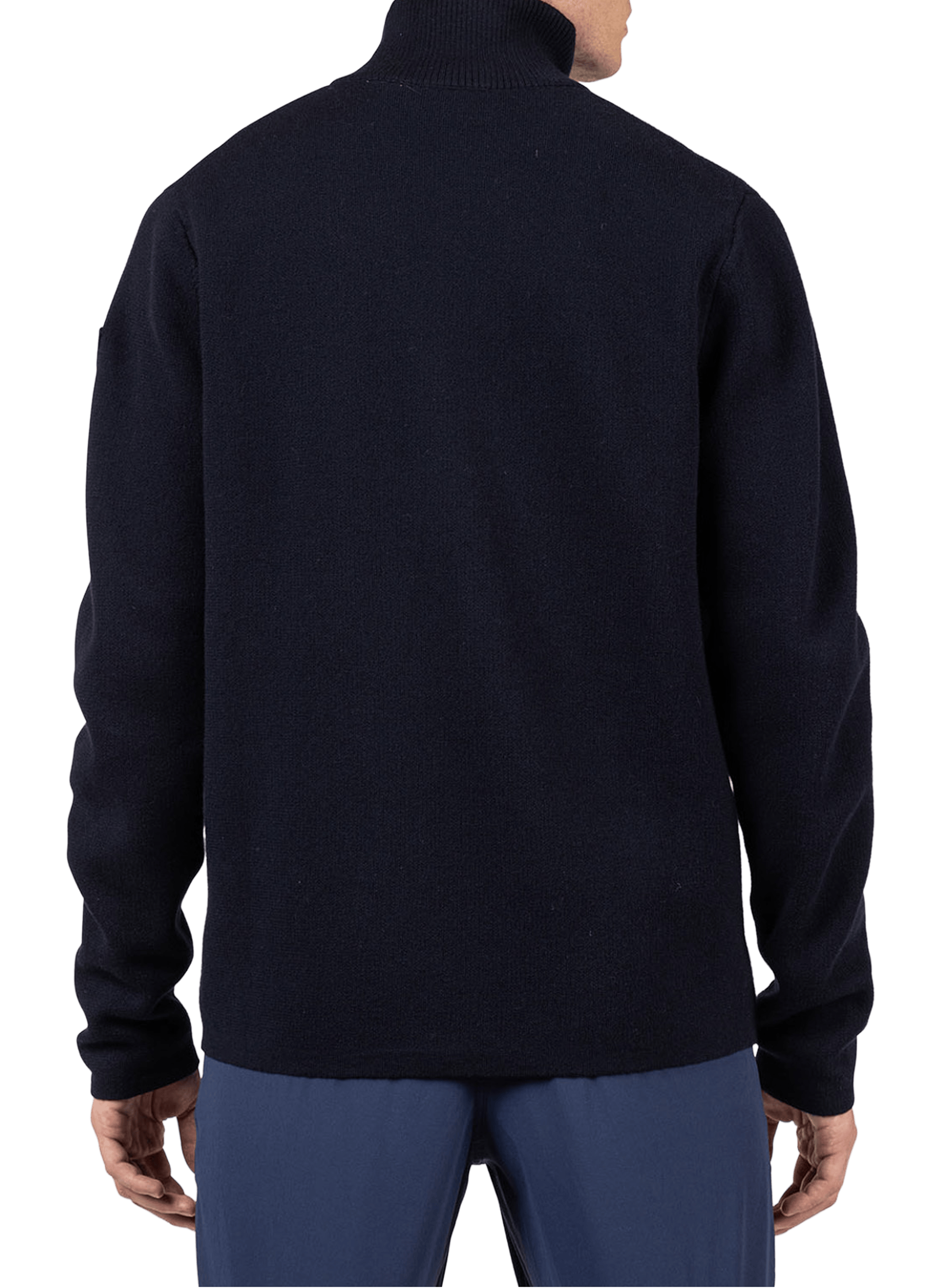 Sweat à col zippé en laine mérinos et coton ROSSIGNOL Bleu