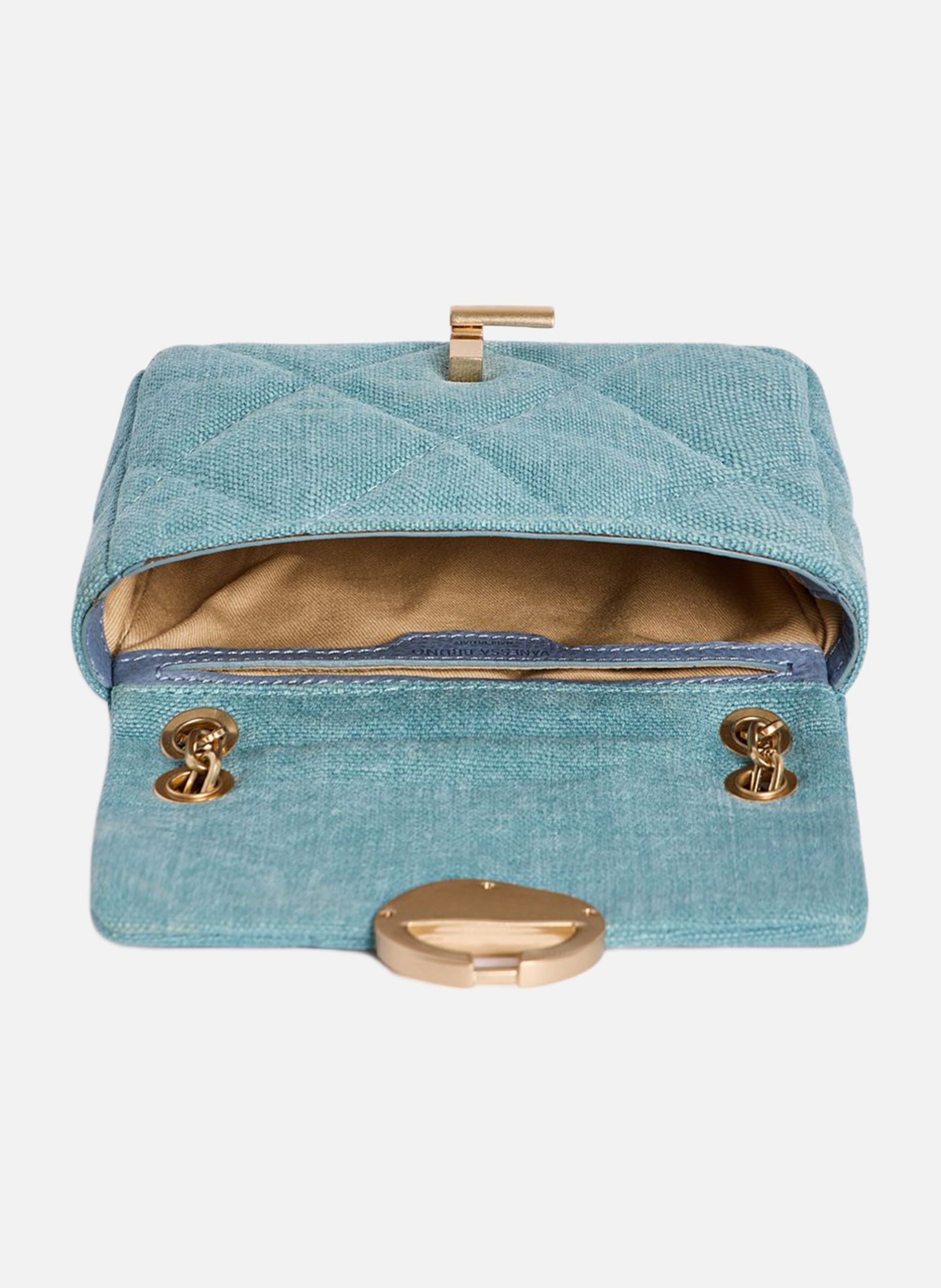 Petit sac moon en lin VANESSA BRUNO Bleu