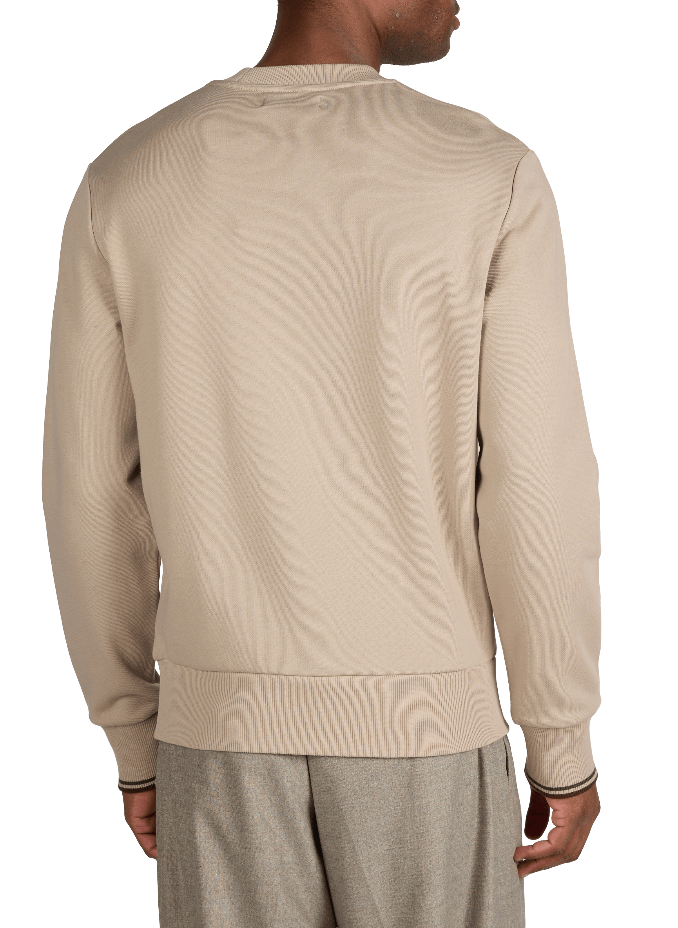 Round-neck cotton sweatshirt FRED PERRY Beige
