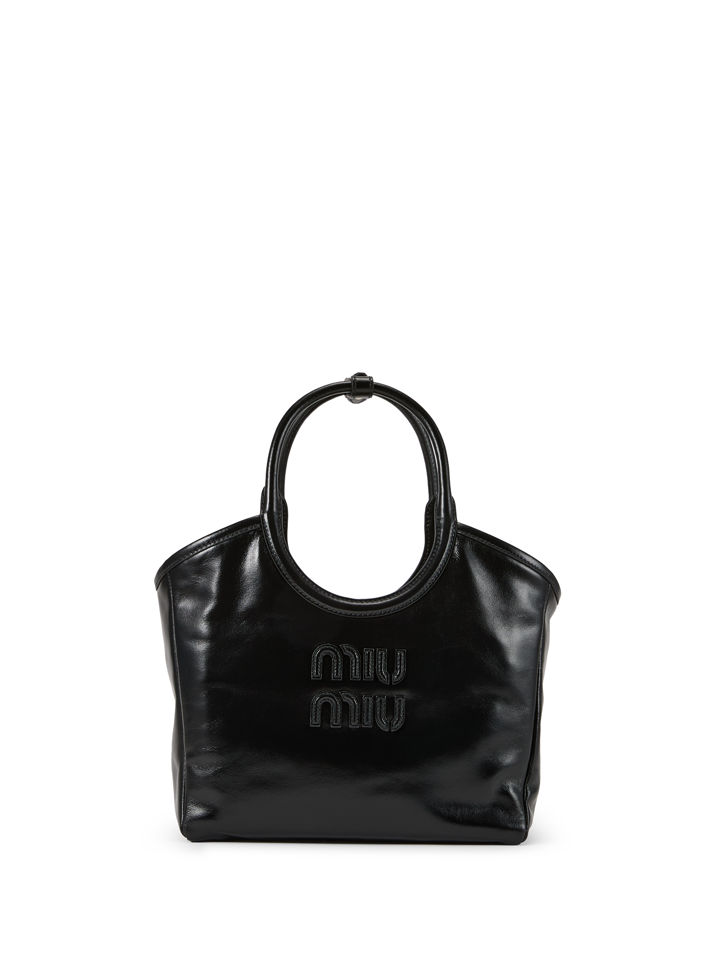 Sac à main en cuir de veau MIU MIU Noir