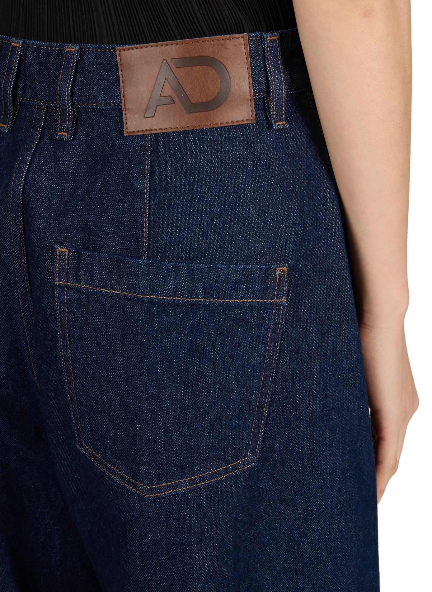 Jean boule taille haute en coton ADOLFO DOMINGUEZ Bleu