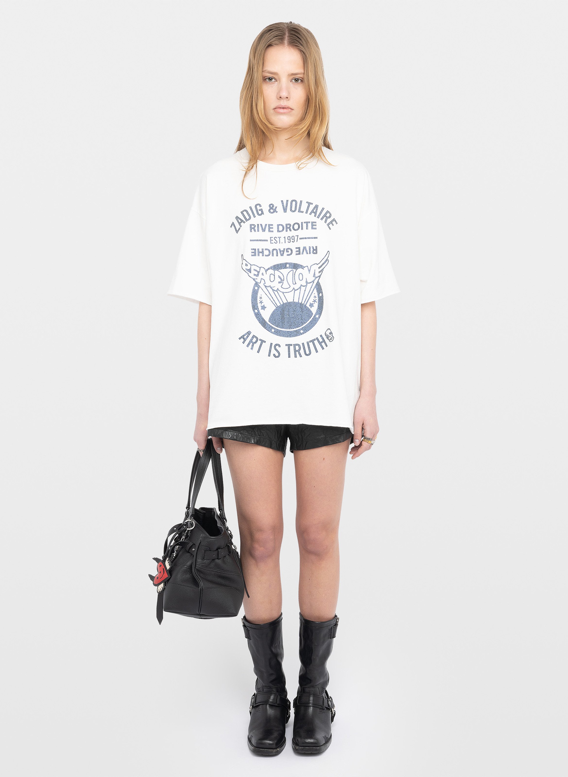 Tee-shirt ample col rond sérigraphié berry ZADIG&VOLTAIRE Blanc