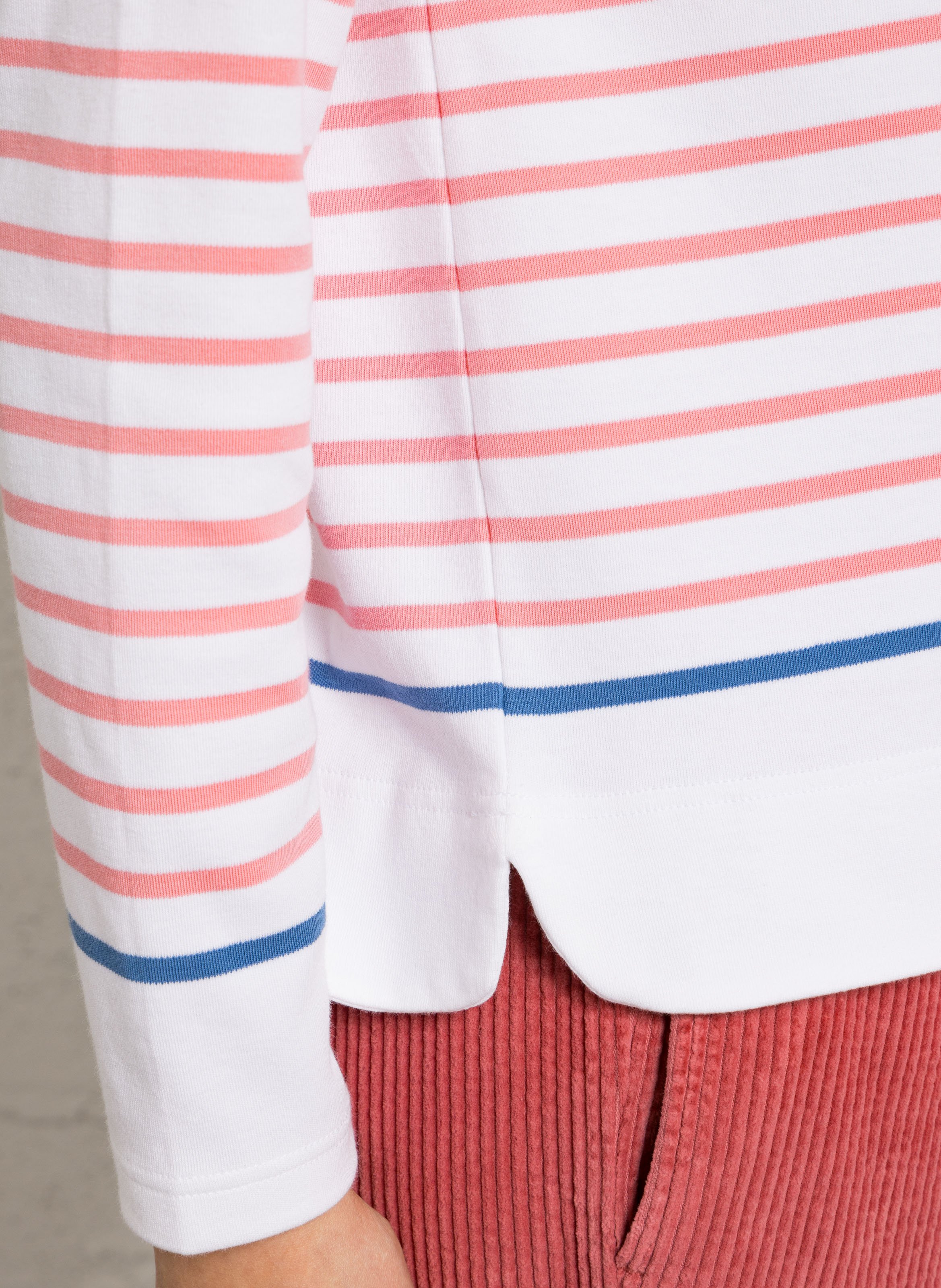 Top manches longues marinière en coton ARMOR-LUX Blanc