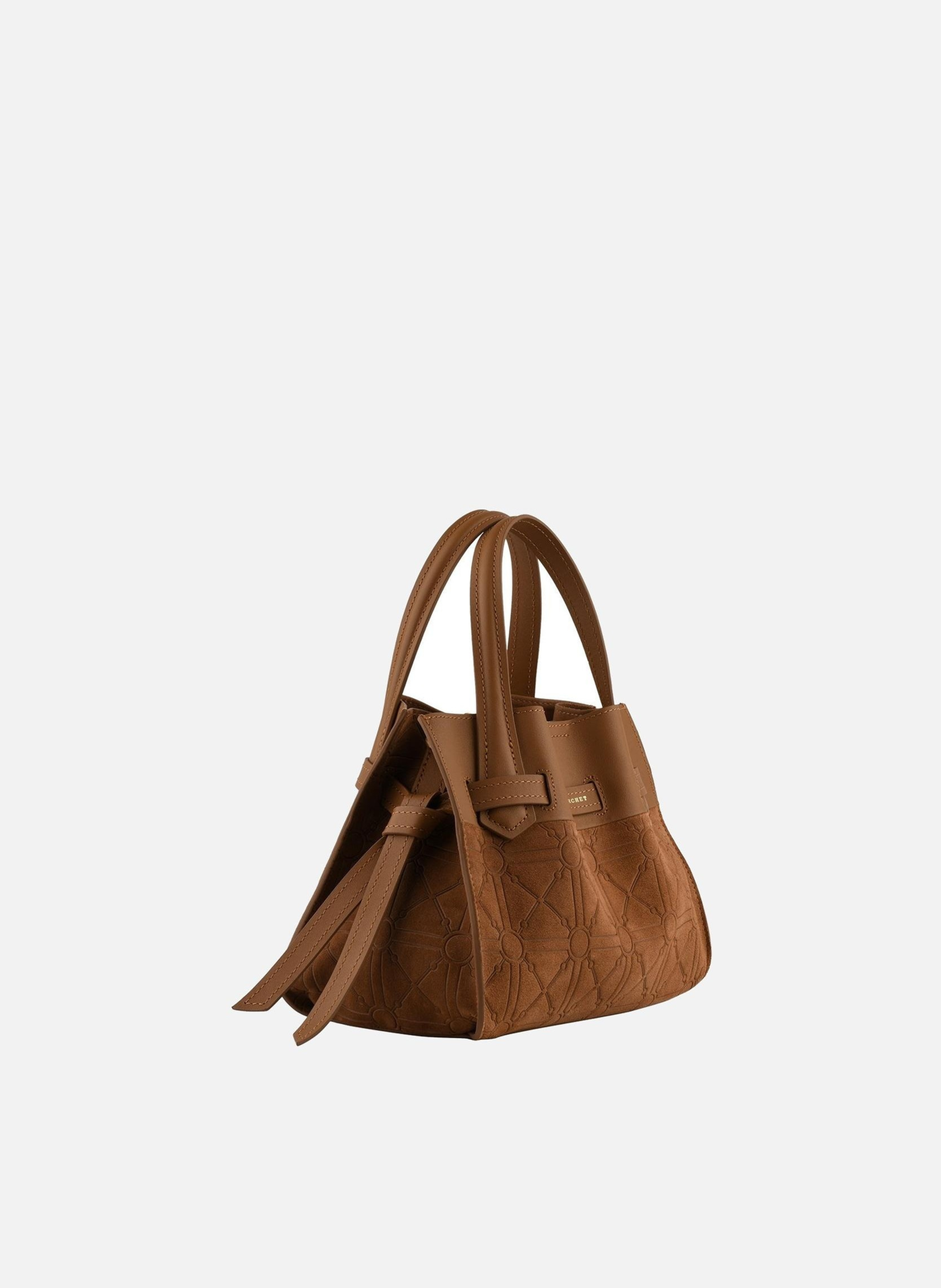 Blossom neo daim | sac à main POURCHET Marron