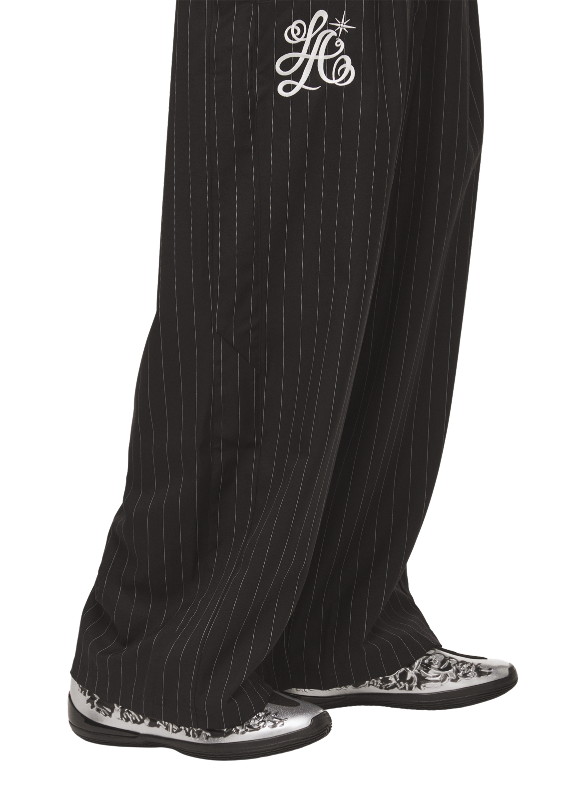 Wide-leg striped trousers in mixed merino wool ADIDAS Grey