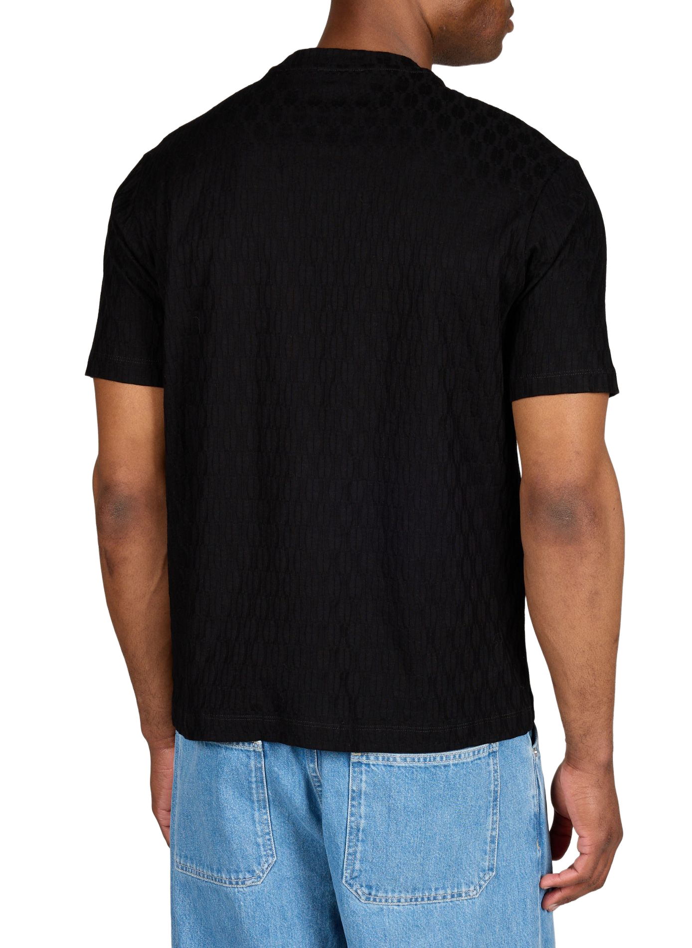 T-shirt à motif en coton EMPORIO ARMANI Noir