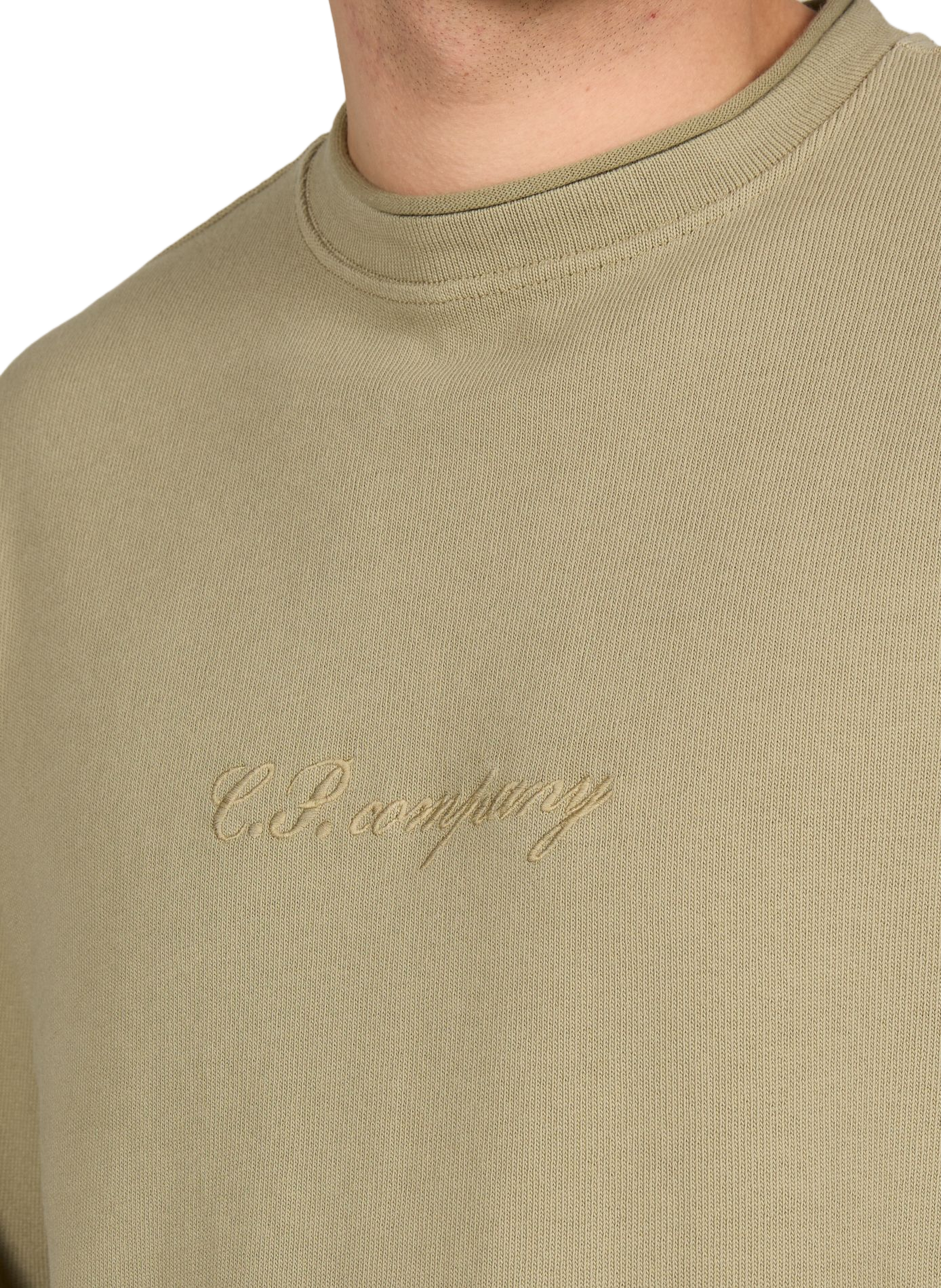 Straight sweatshirt in cotton knit CP COMPANY Green