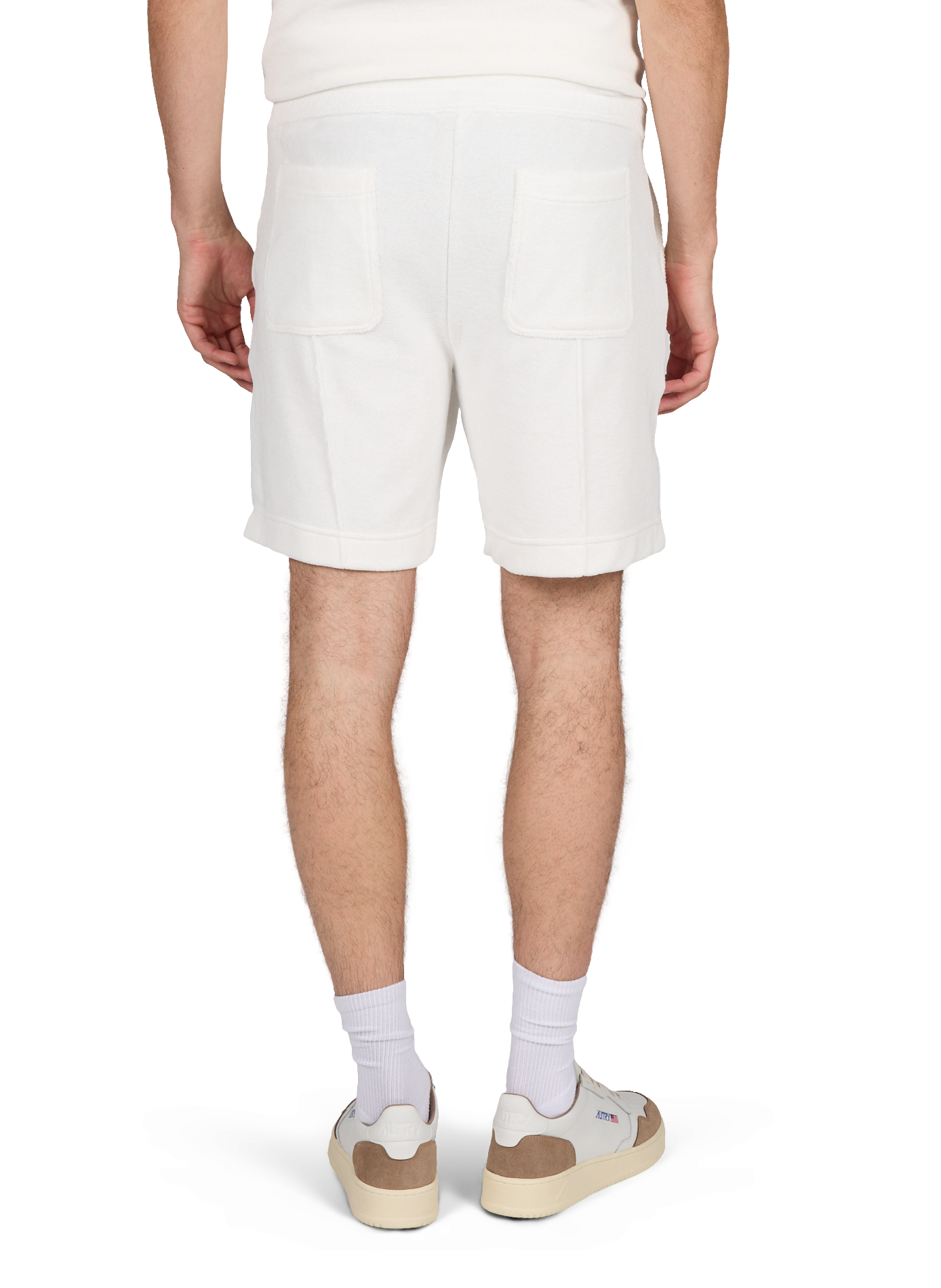 Short éponge en coton mélangé AURELIEN Blanc