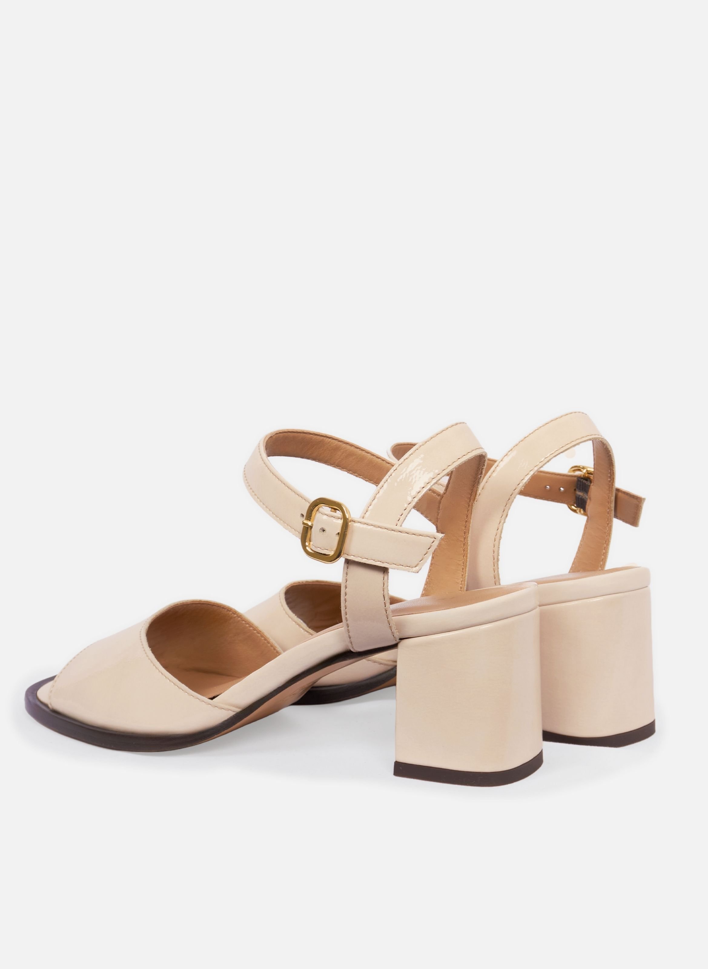 Sandales talon anouk cuir vernis JULES & JENN Beige