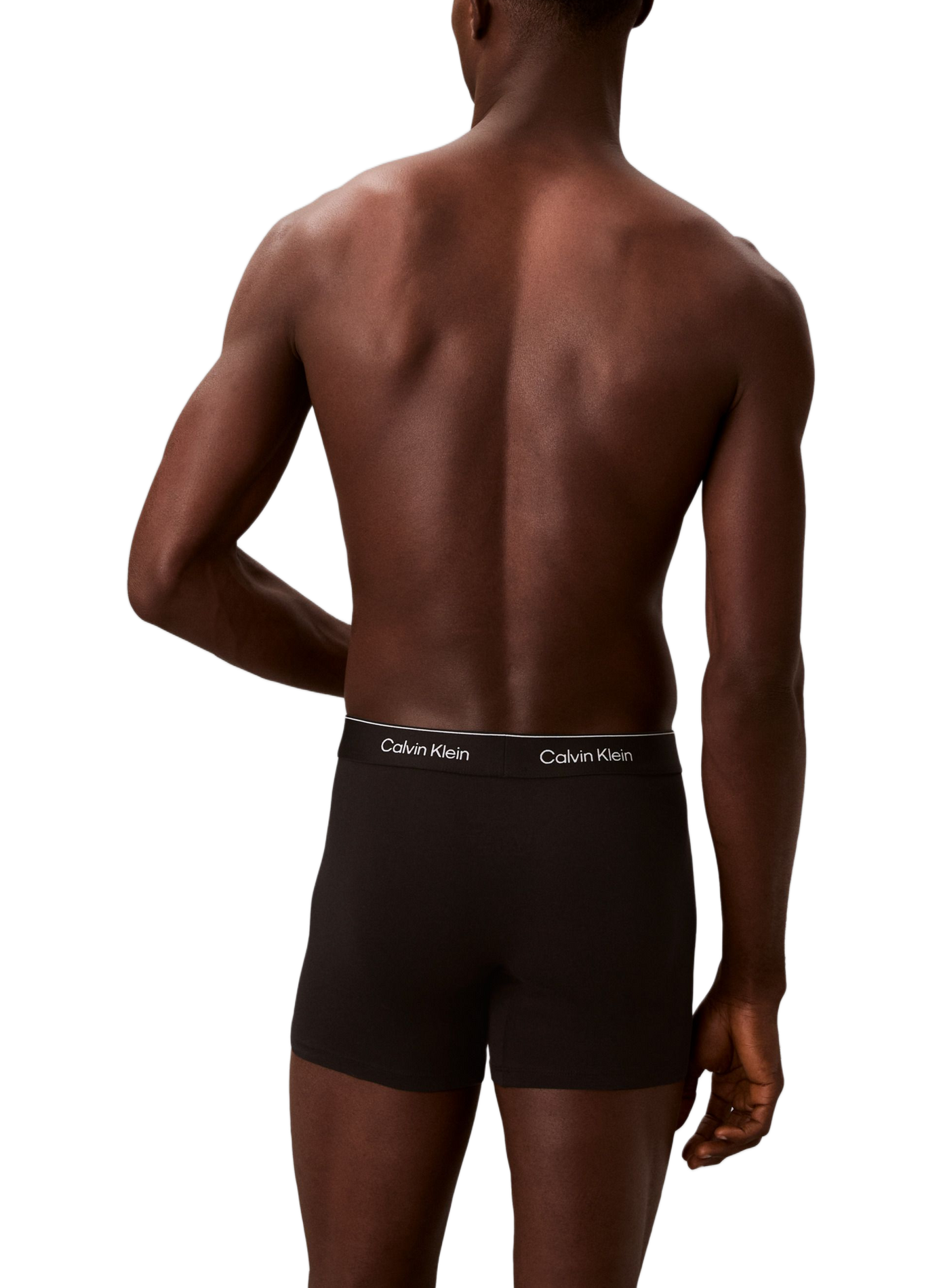 Set of 3 plain boxers in mixed cotton CALVIN KLEIN Black