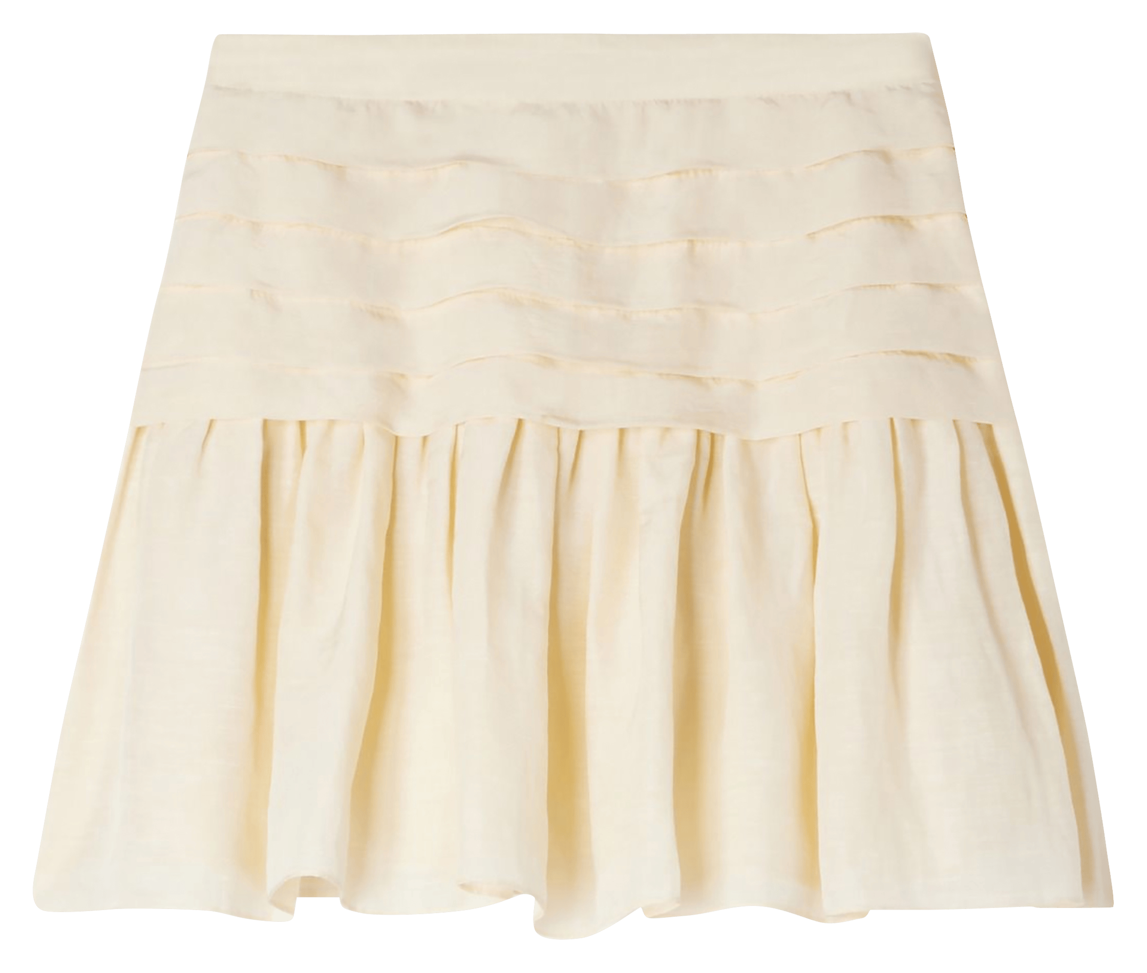 Jupe courte évasée en coton mélangé SANDRO Beige