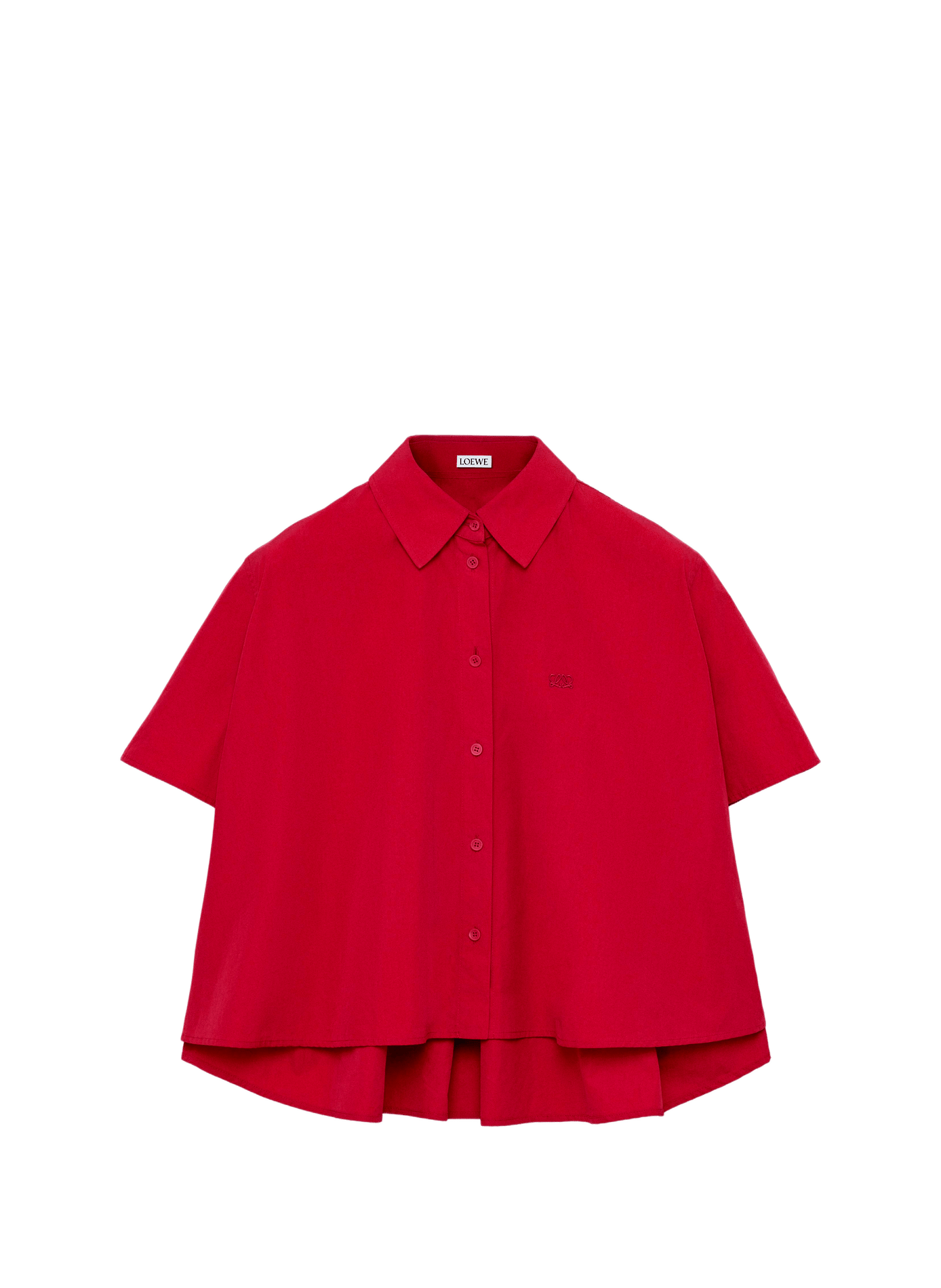 Chemise trapèze à manches courtes en coton LOEWE Rouge