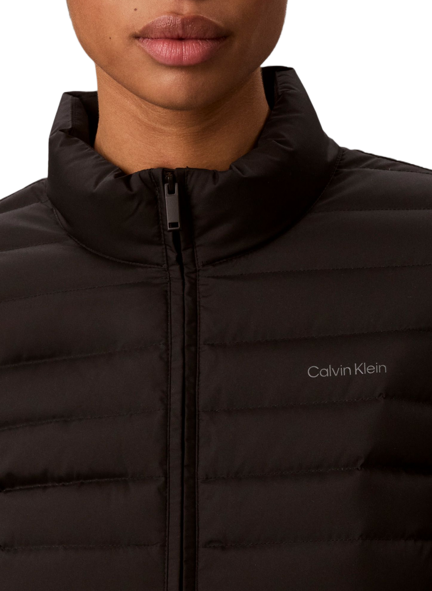 Quilted jacket with high collar CALVIN KLEIN Black