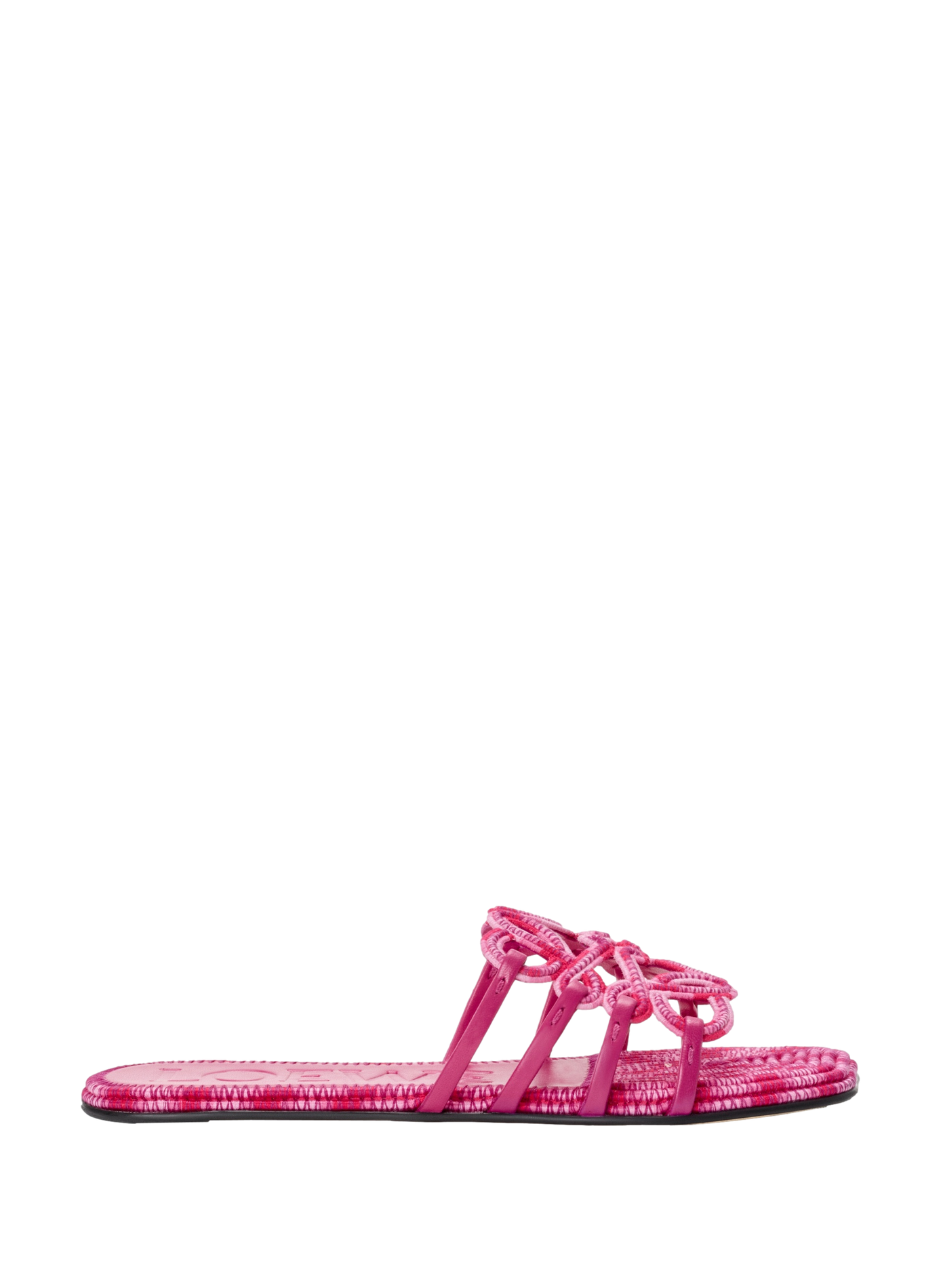 Paula's Ibiza - Mules Petal Anagram en toile brodée LOEWE Rose