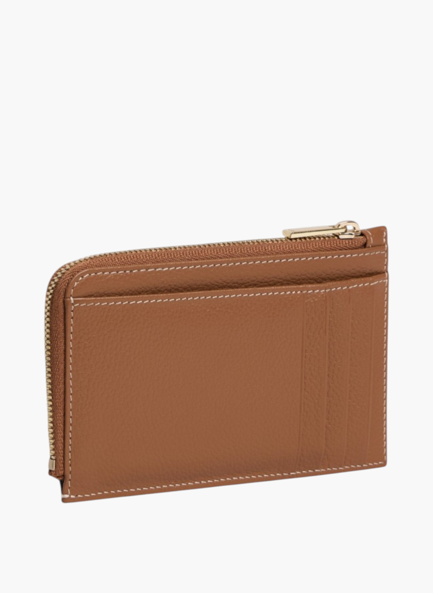 Porte cartes zippé albertine en cuir grainé LE TANNEUR Marron