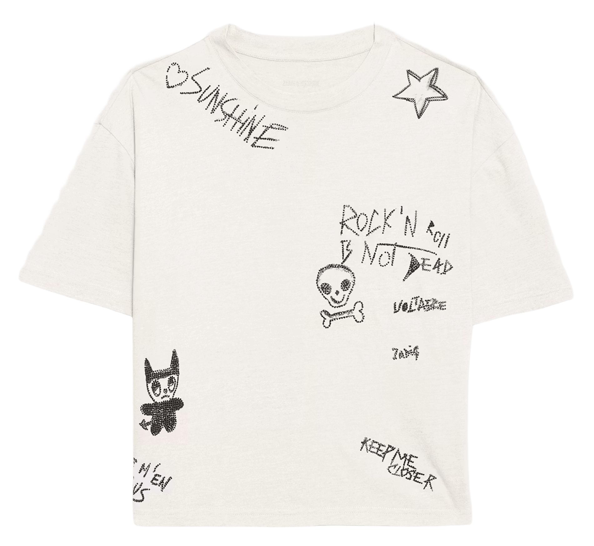 T-shirt met ronde hals en rechte pasvorm met print taida ZADIG&VOLTAIRE Grijs