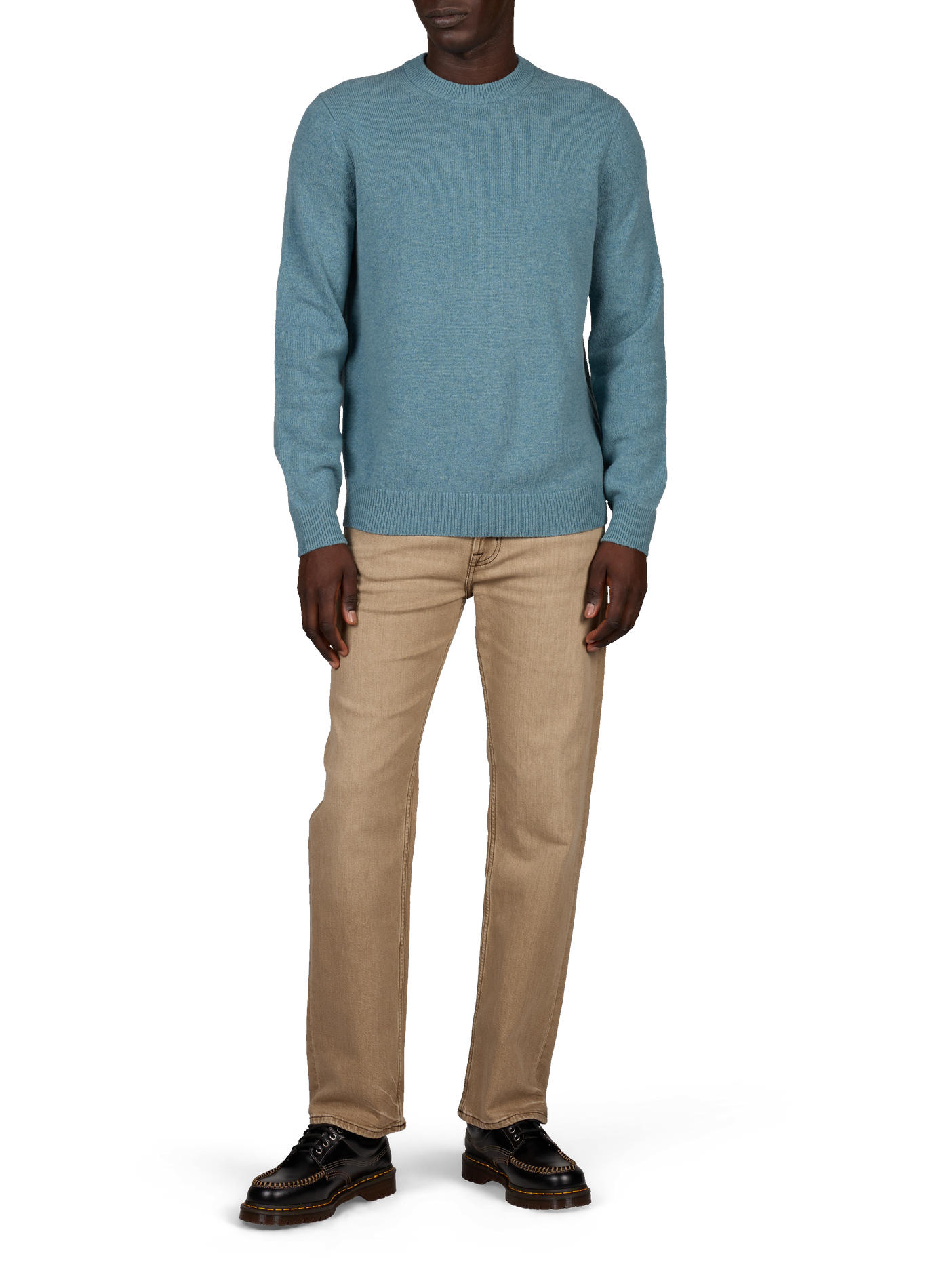 Pull droit en laine mérinos | Bleu SAMSOE SAMSOE Homme