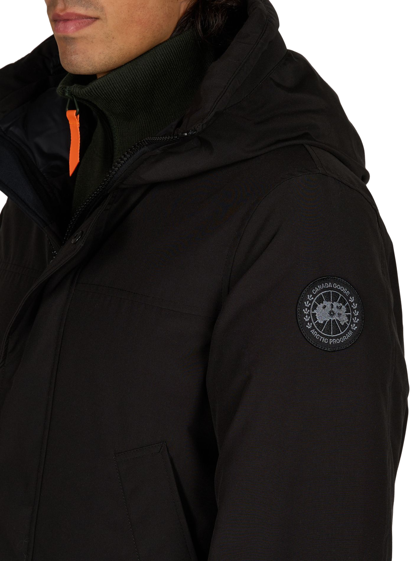 Rechte parka met capuchon van katoen CANADA GOOSE Zwart