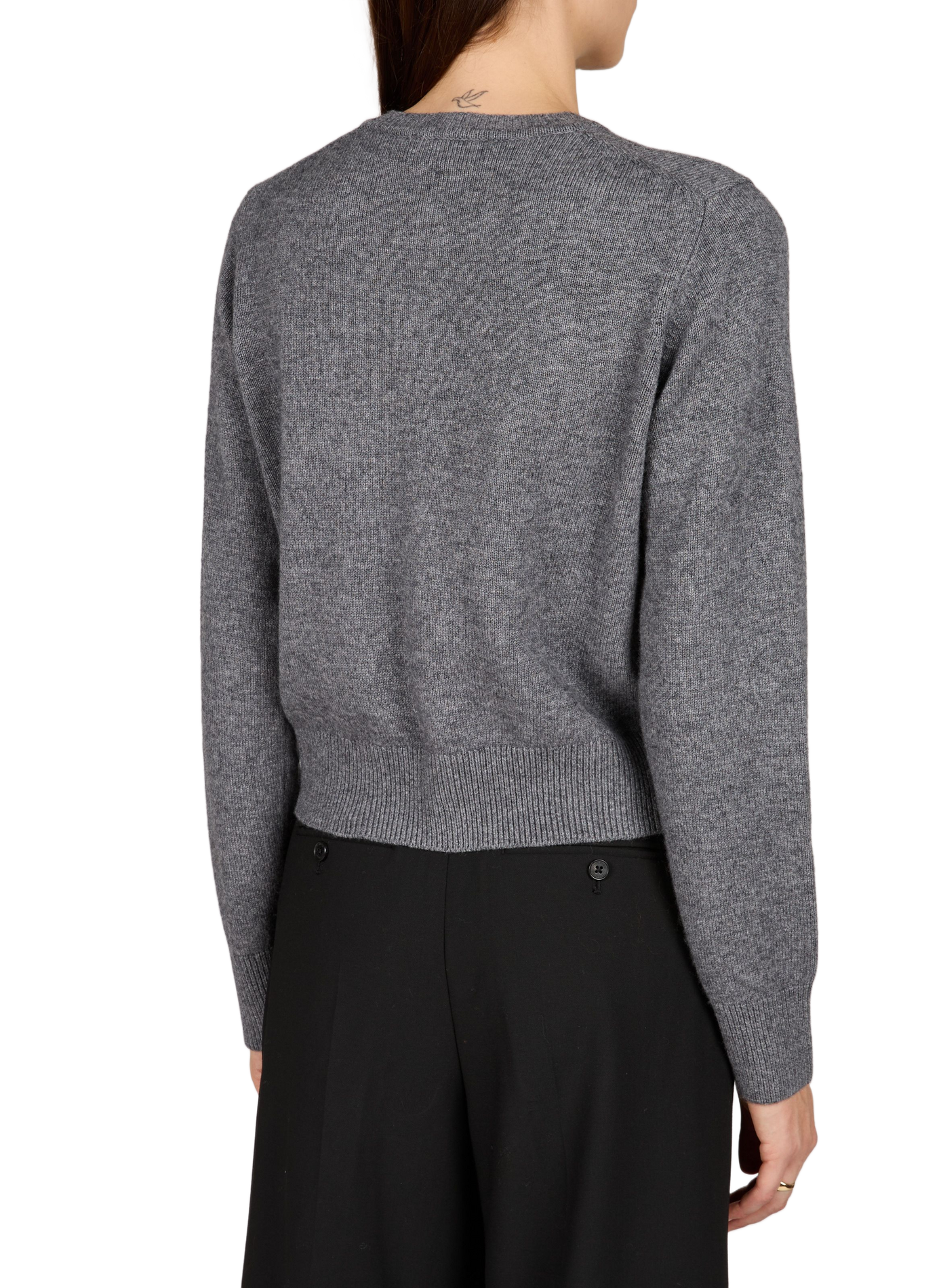Cardigan droit col rond boutonné DUNST Gris