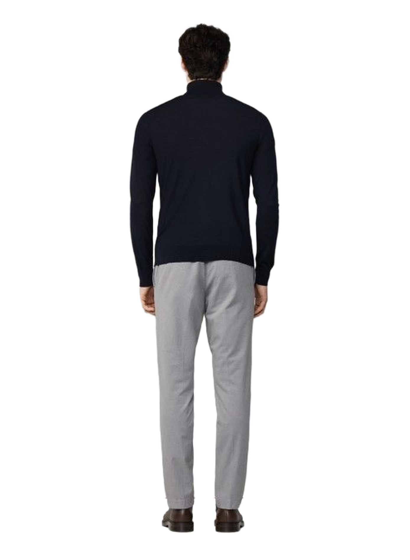 Pull col roulé en laine mérinos et soie HACKETT Bleu