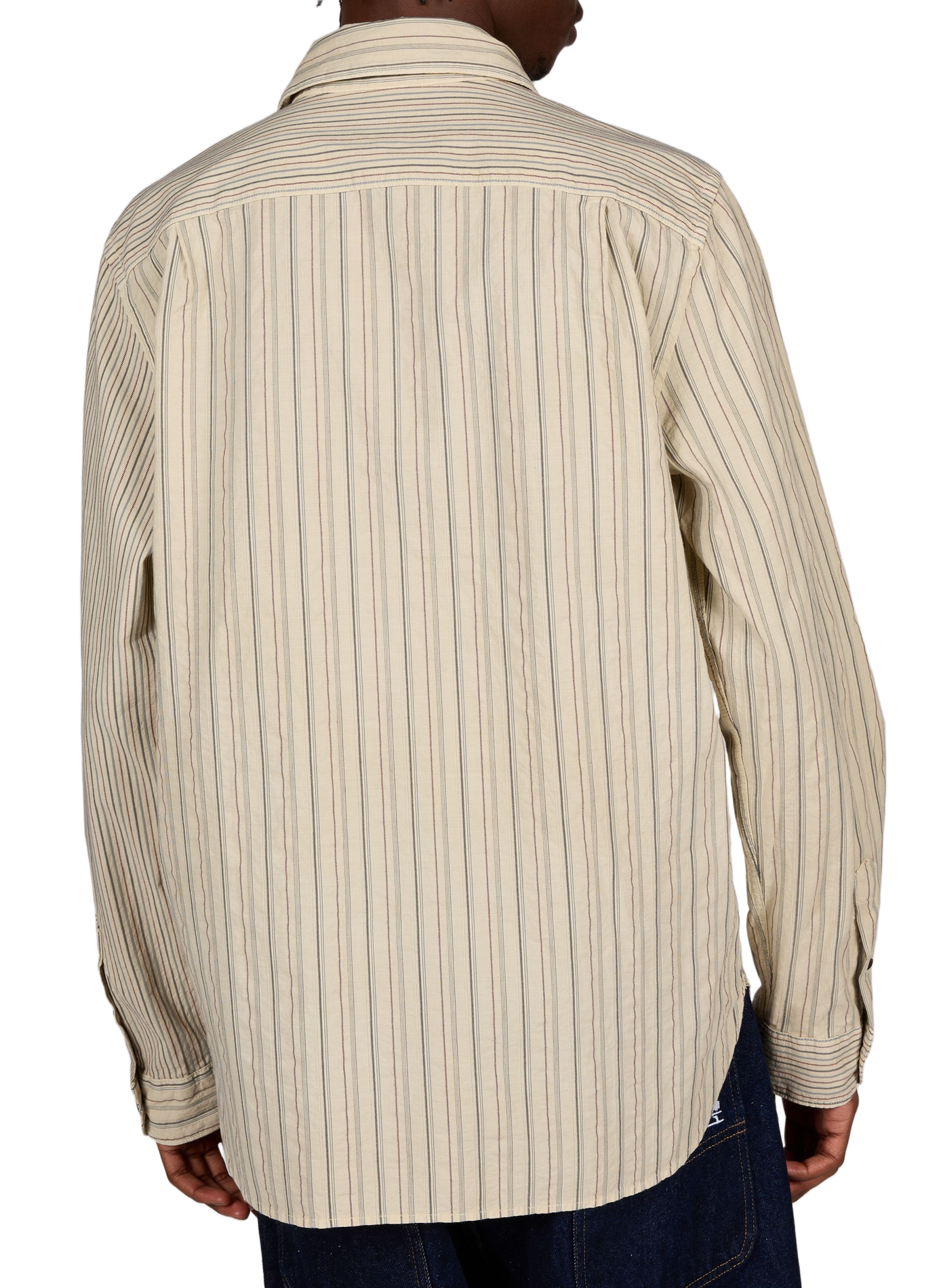 Chemise droite rayée en coton PAUL SMITH Blanc