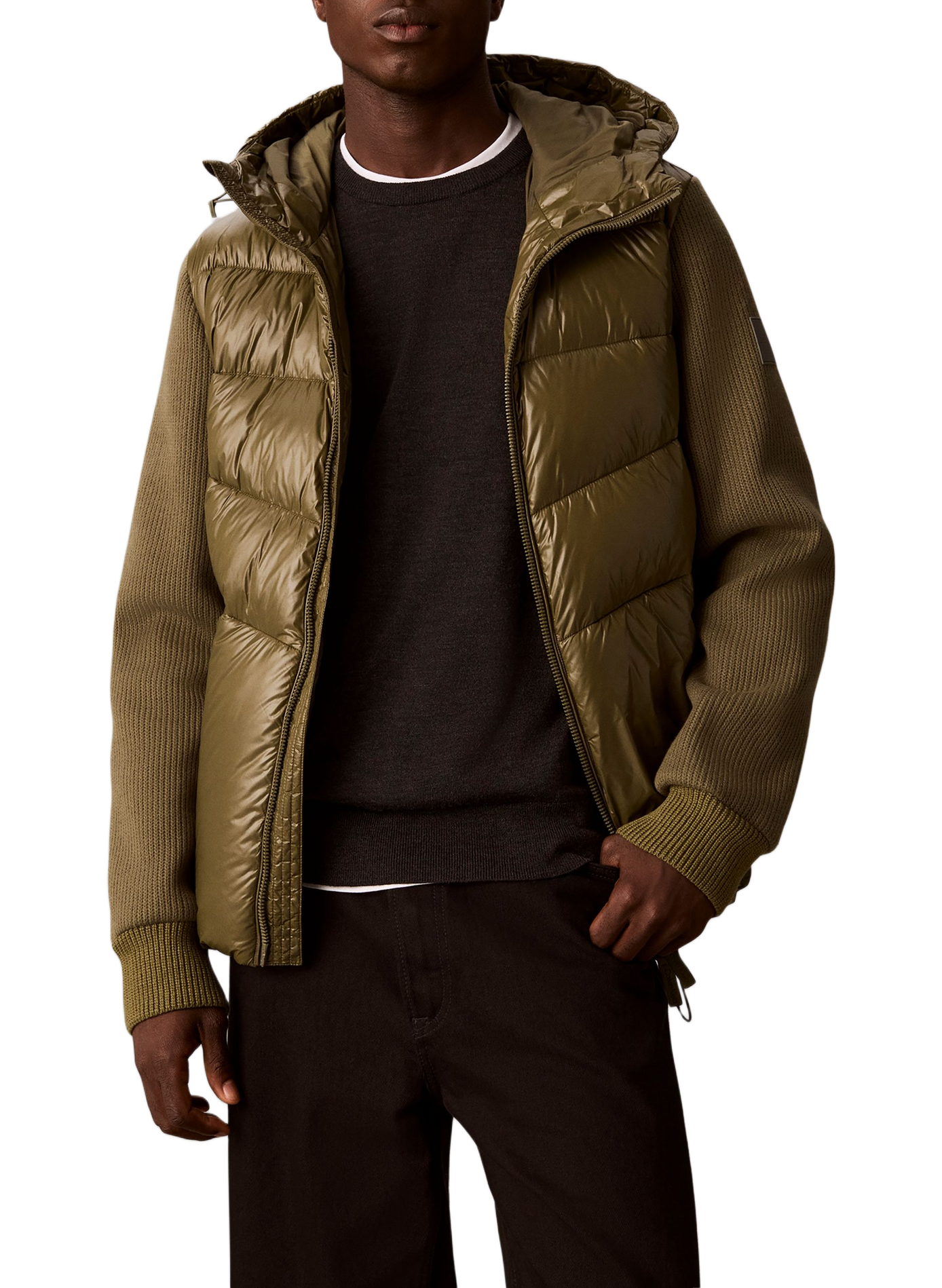 Straight two-tone puffer jacket CALVIN KLEIN Khaki