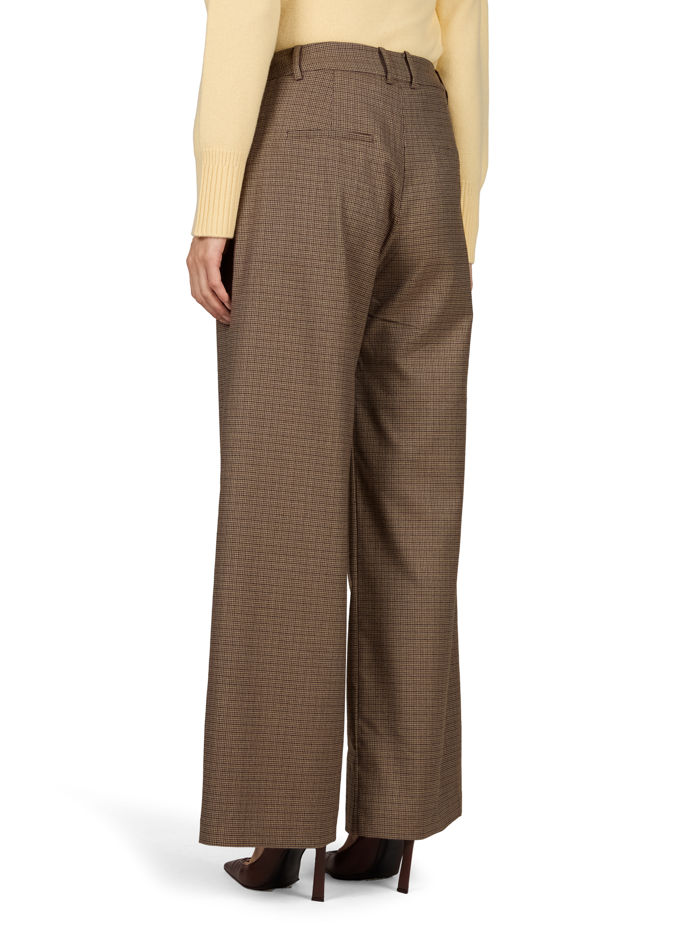 Hohe Taille Weites Bein bedruckte Hose SUNCOO Beige
