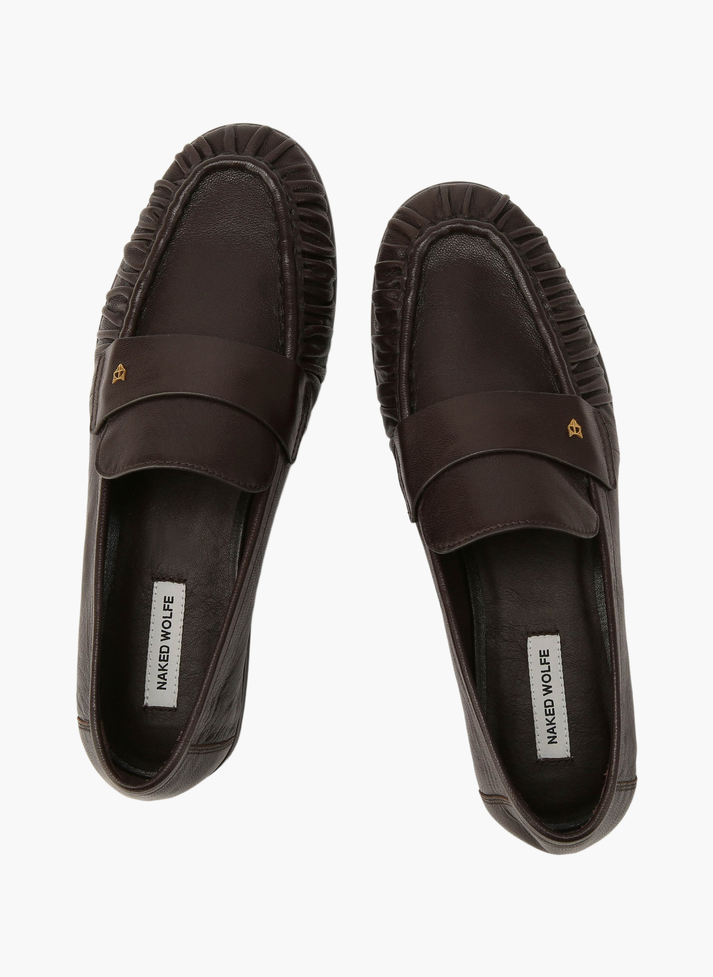 Love loafers van leer NAKED WOLFE Bruin