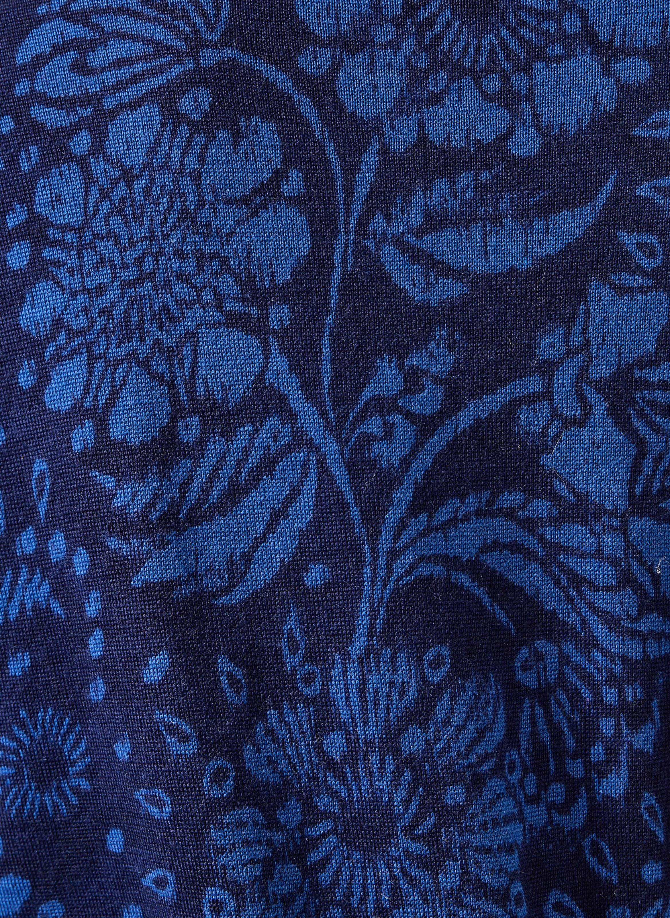 Korte wollen trui met bloemenprint LA FEE MARABOUTEE Blauw